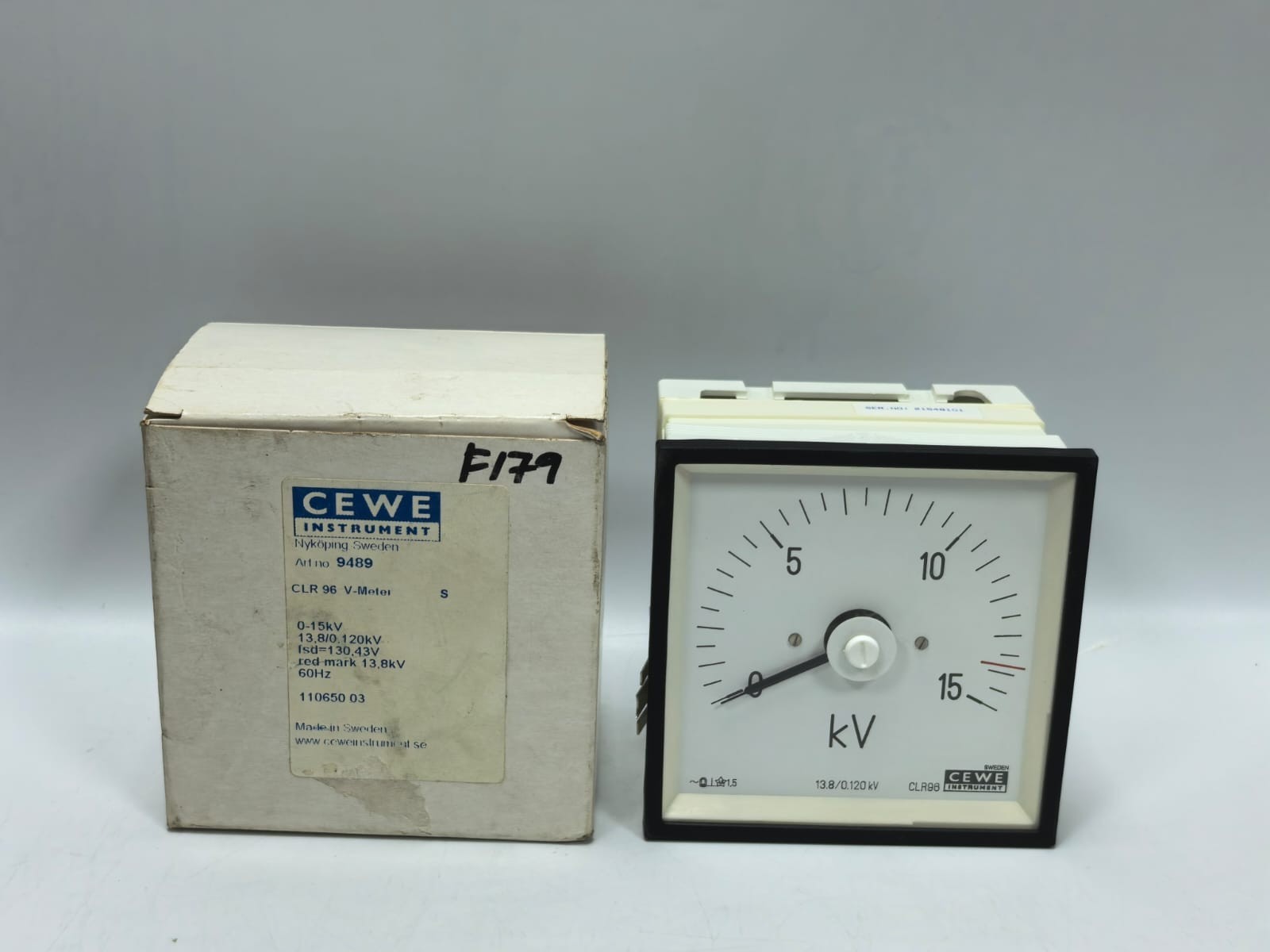 CEWE CLR96 CEWE INSTRUMENTS CLR96 VOLT ANALOG PANEL METER 9489 0-15KV 10