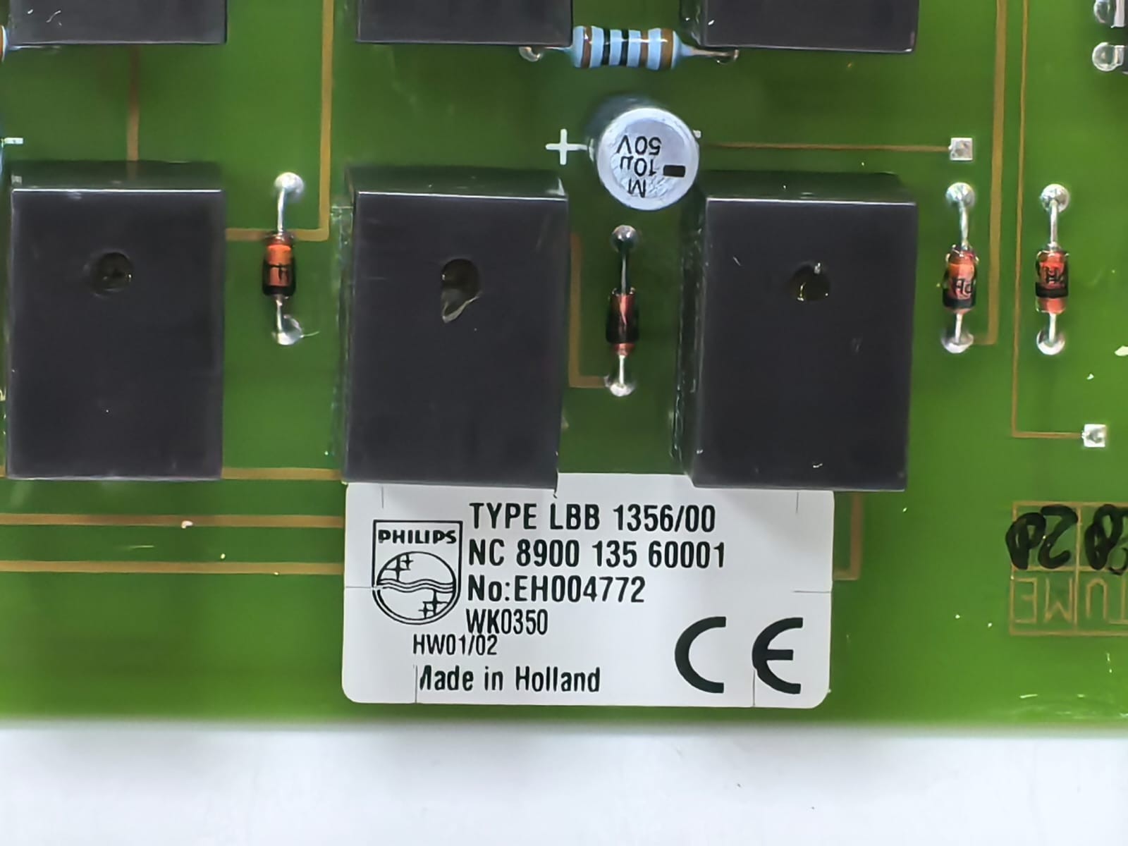 Philips NC-8900-135 PHILIPS LBB 1356/00 SM40 CONTROL RELAY BOARD NC 8900 135 60001 3