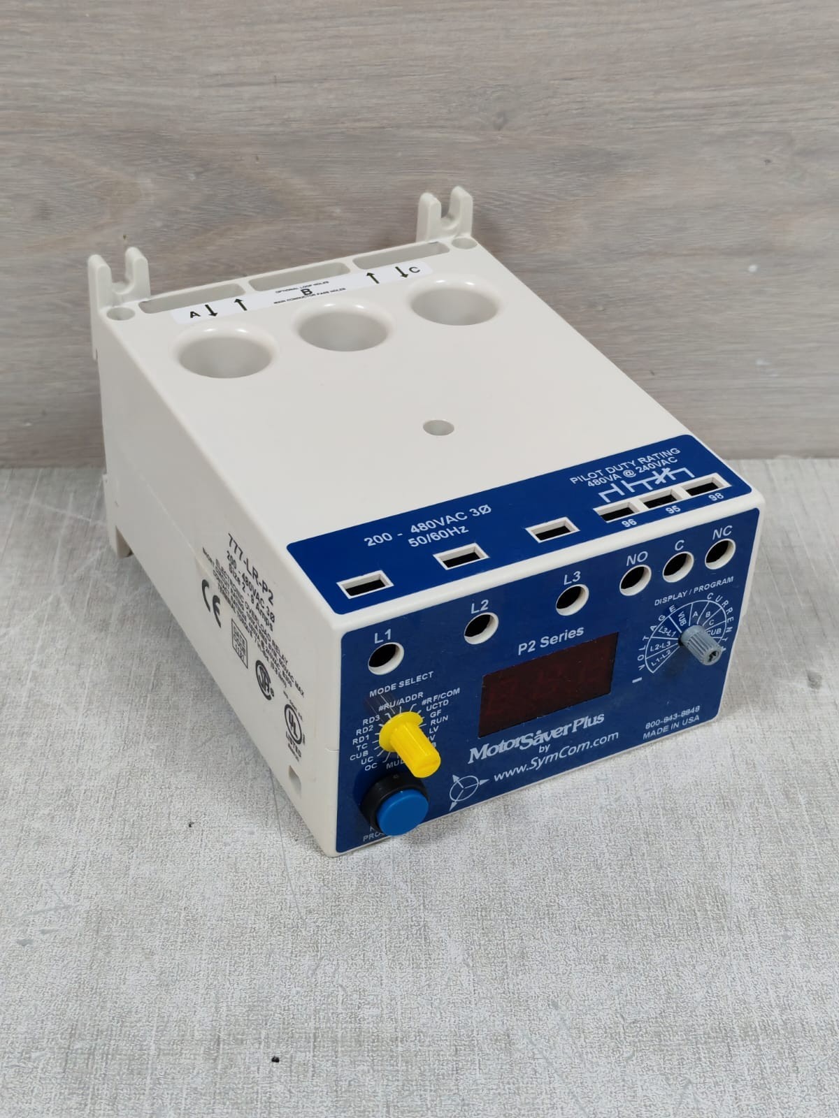 MOTOR SAVER PLUS BY SYMCOM 777-LR-P2 MOTOR SAVER PLUS BY SYMCOM P2 SERIES 777-LR-P2 ELECTRONIC OVERLOAD RELAY 6