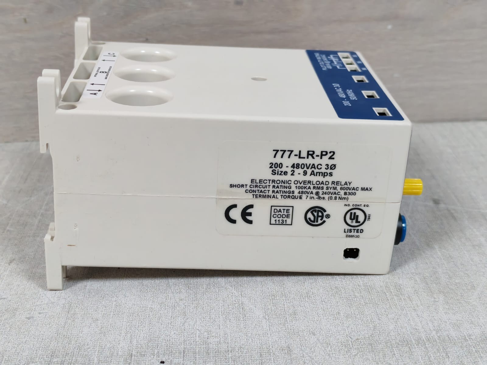 MOTOR SAVER PLUS BY SYMCOM 777-LR-P2 MOTOR SAVER PLUS BY SYMCOM P2 SERIES 777-LR-P2 ELECTRONIC OVERLOAD RELAY 8