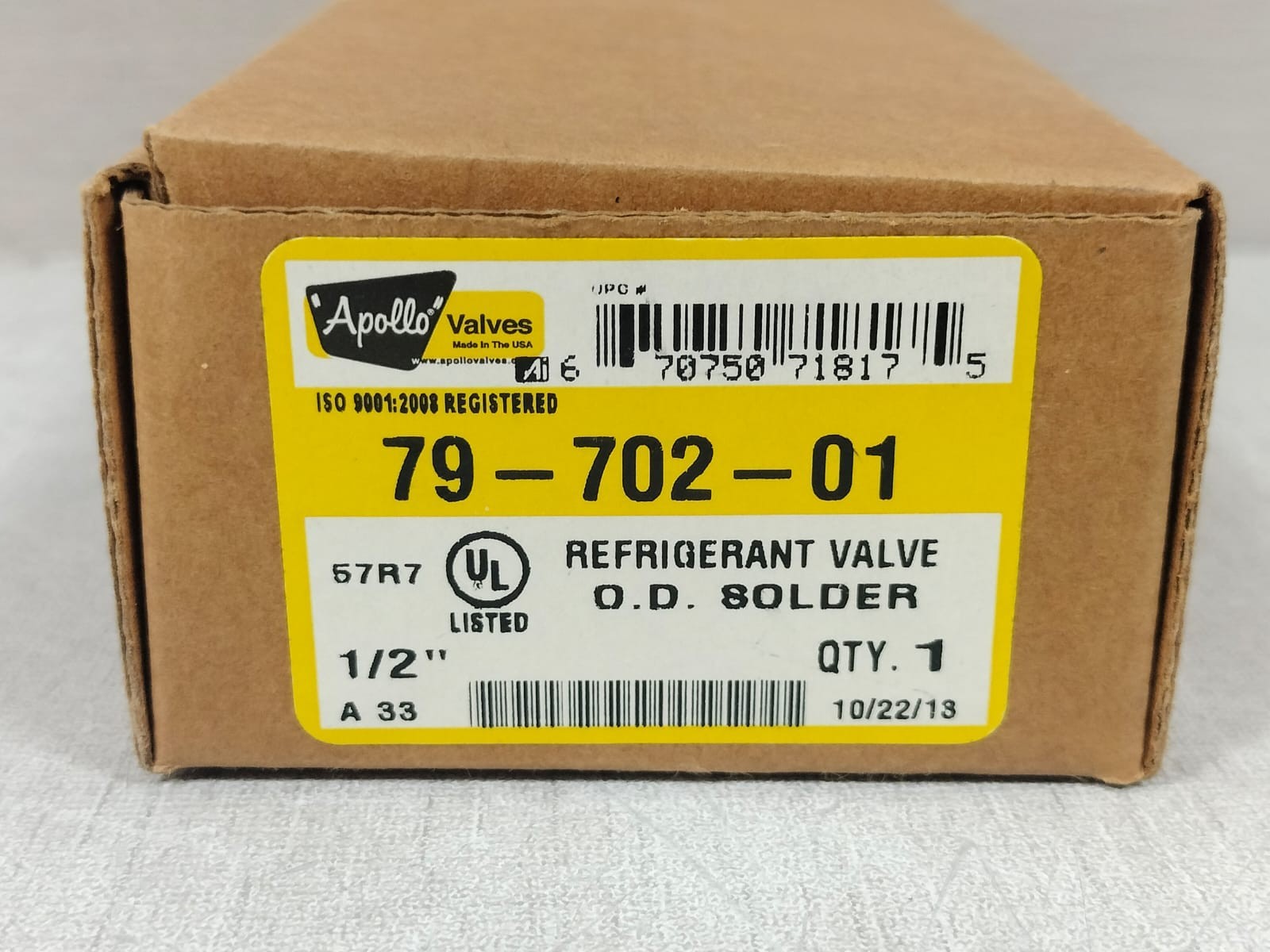 APOLLO II II-79 APOLLO II 79-702-01 REFRIGERANT VALVE O.D SOLDER 8