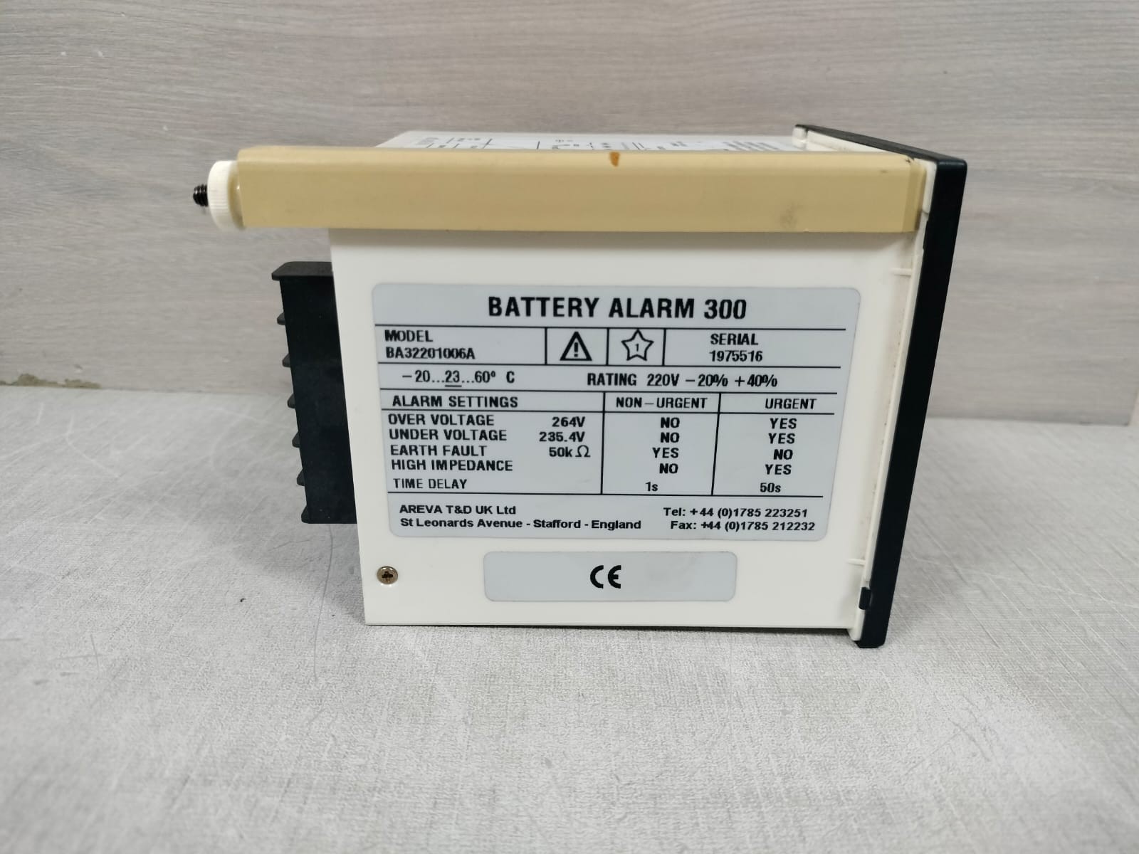 Areva ALARM-300 AREVA BA322010006A BATTERY ALARM 300 220V 9