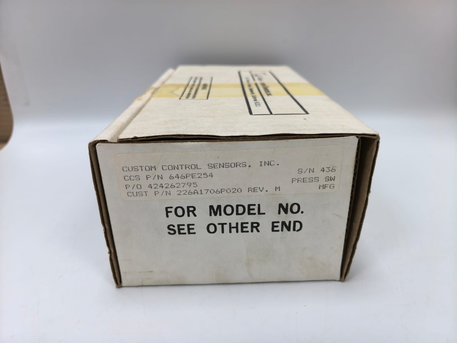 CCS 646PE254 CCS CUSTOM CONTROL SENSORS 646PE254 PRES SWITCH 226A1706-20 10