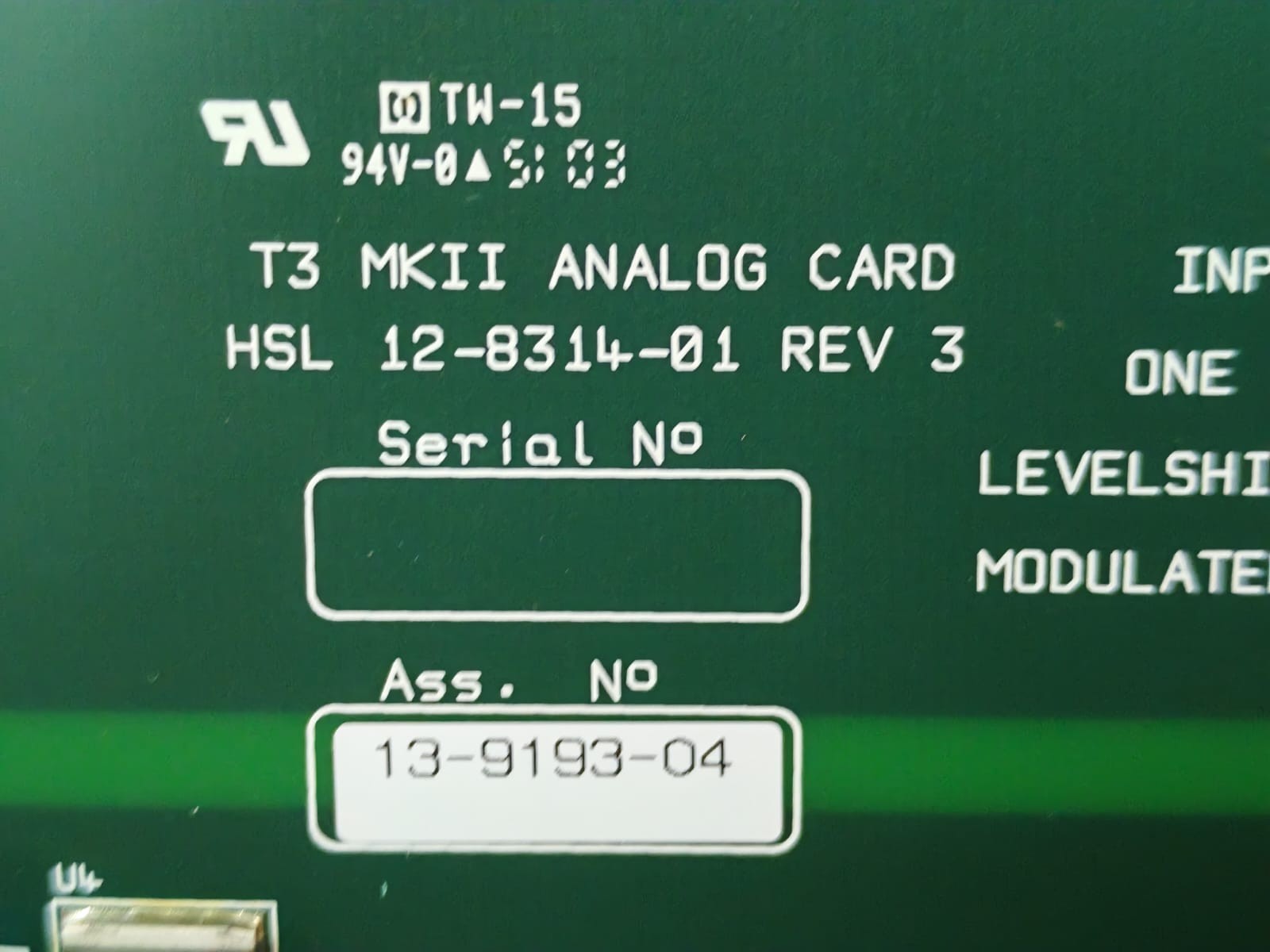QUALITRON 13-9193-04 / 12A-8314-01 REV 3 QUALITRON 13-9193-04 / 12A-8314-01 REV 3 T3 MKII ANALOG CARD 4