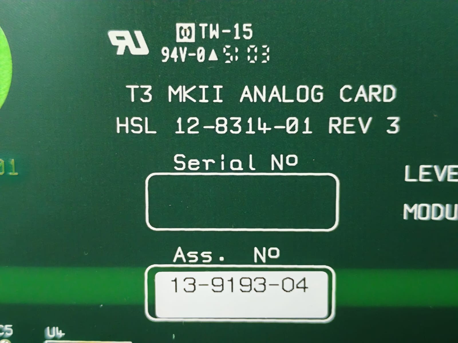 QUALITRON 13-9193-04 / 12A-8314-01 REV 3 QUALITRON 13-9193-04 / 12A-8314-01 REV 3 T3 MKII ANALOG CARD 5