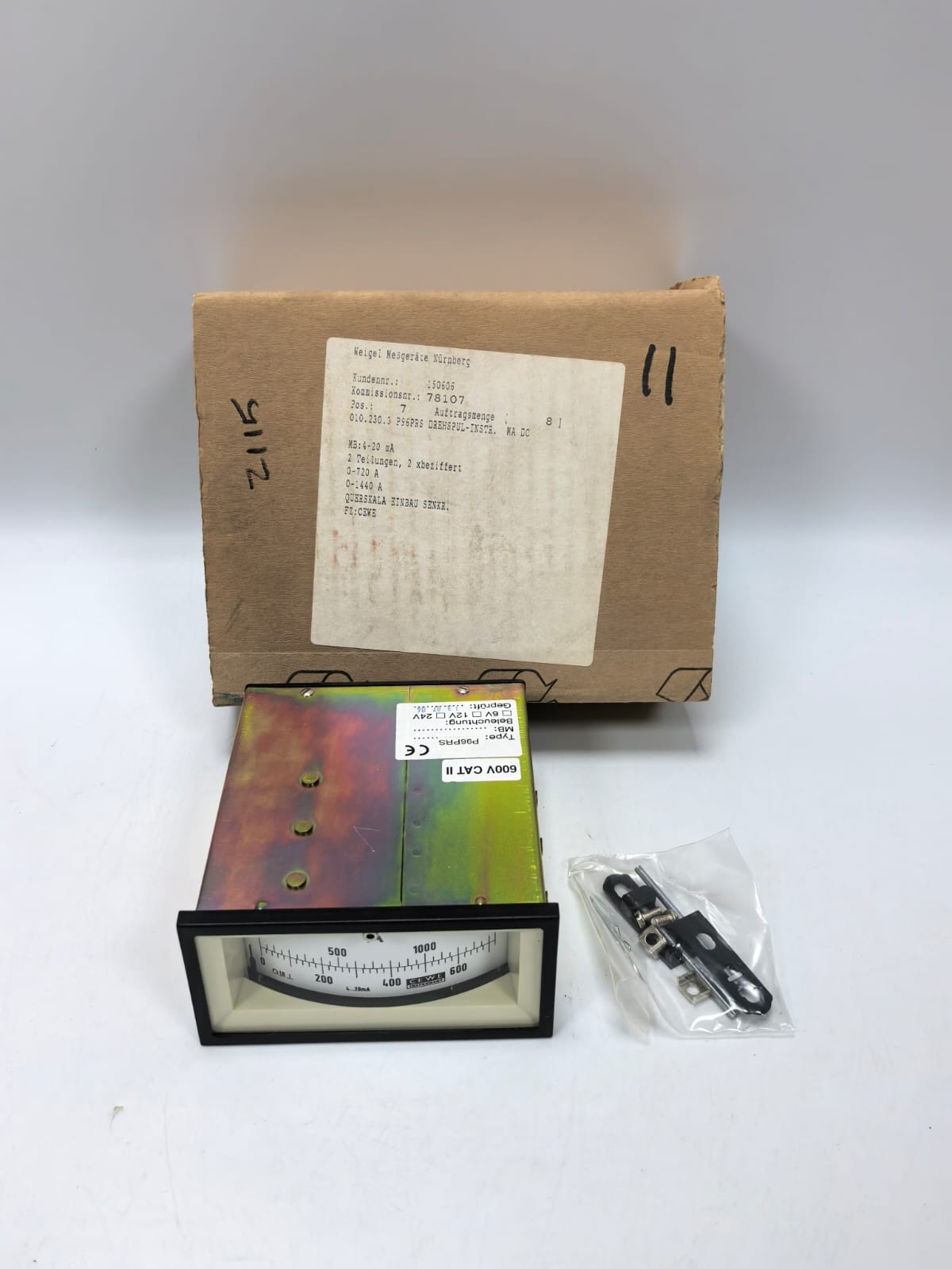 CEWE INSTRUMENT P96PRS AMMETER 600V