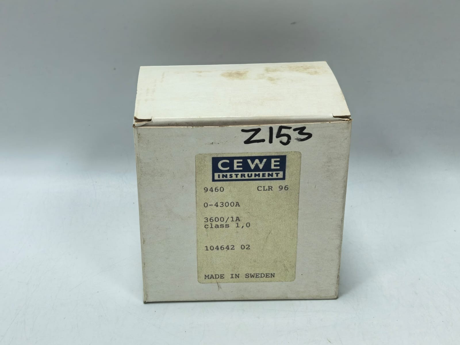 CEWE CLR96 CEWE INSTRUMENTS CLR96 VOLT ANALOG PANEL METER 9460 0-4300A,3600/1A 60HZ 10