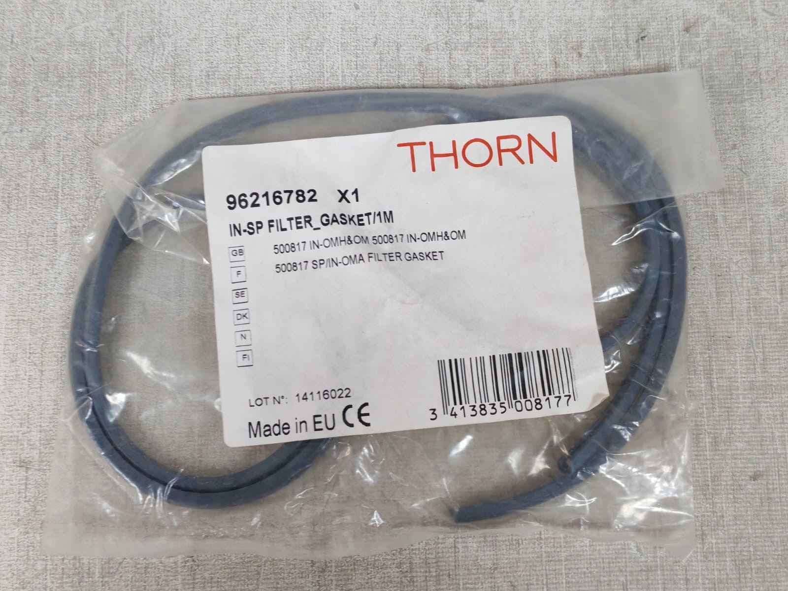 Thorn 96216782 X1 THORN 96216782 X1 IN-SP FILTER GASKET/1M 2