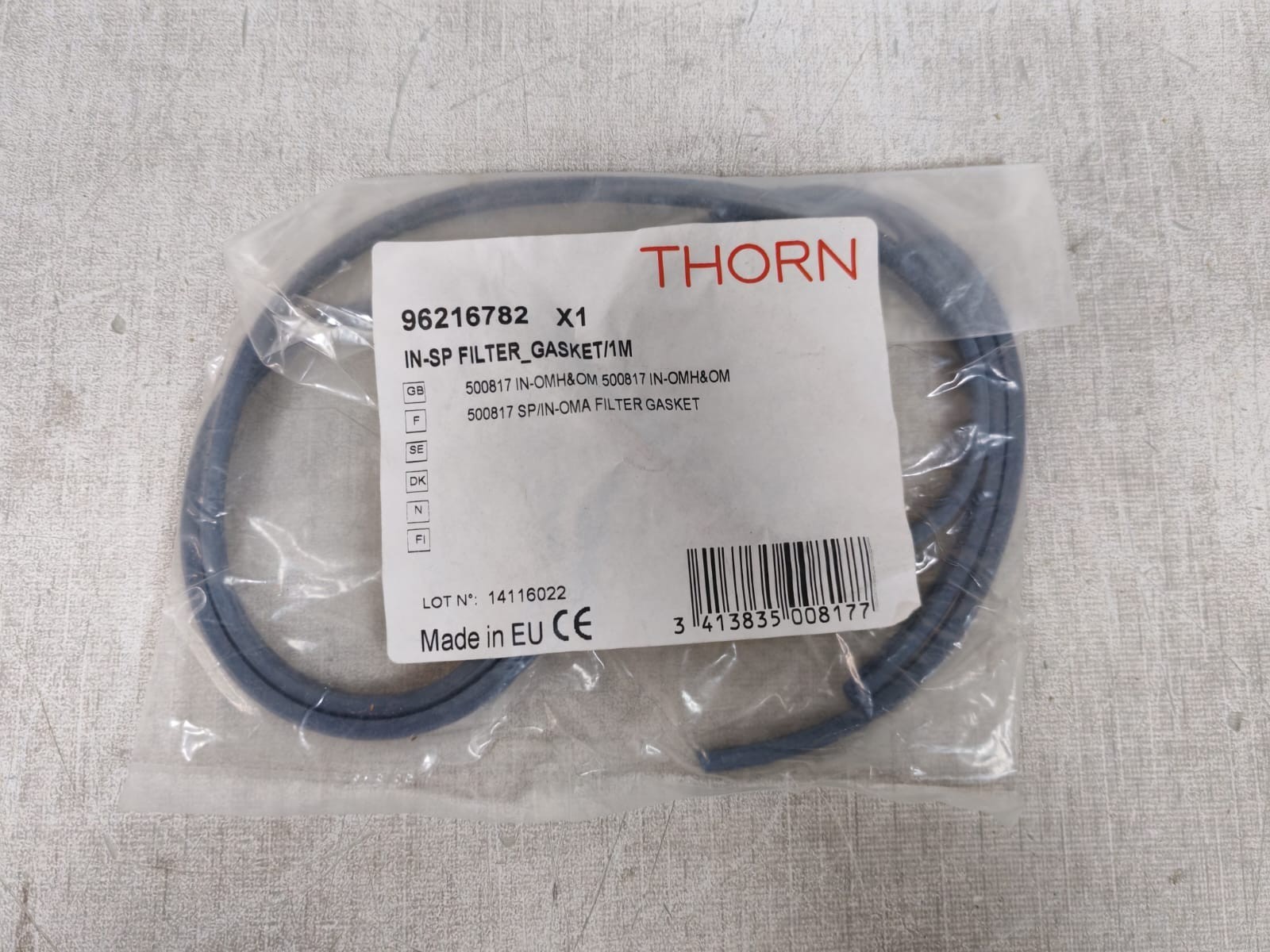 Thorn 96216782 X1 THORN 96216782 X1 IN-SP FILTER GASKET/1M 4