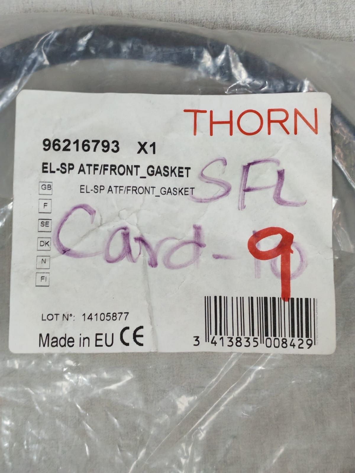 THORN 96216793 X1 THORN 96216793 X1 EL-SP ATF/FRONT GASKET 2