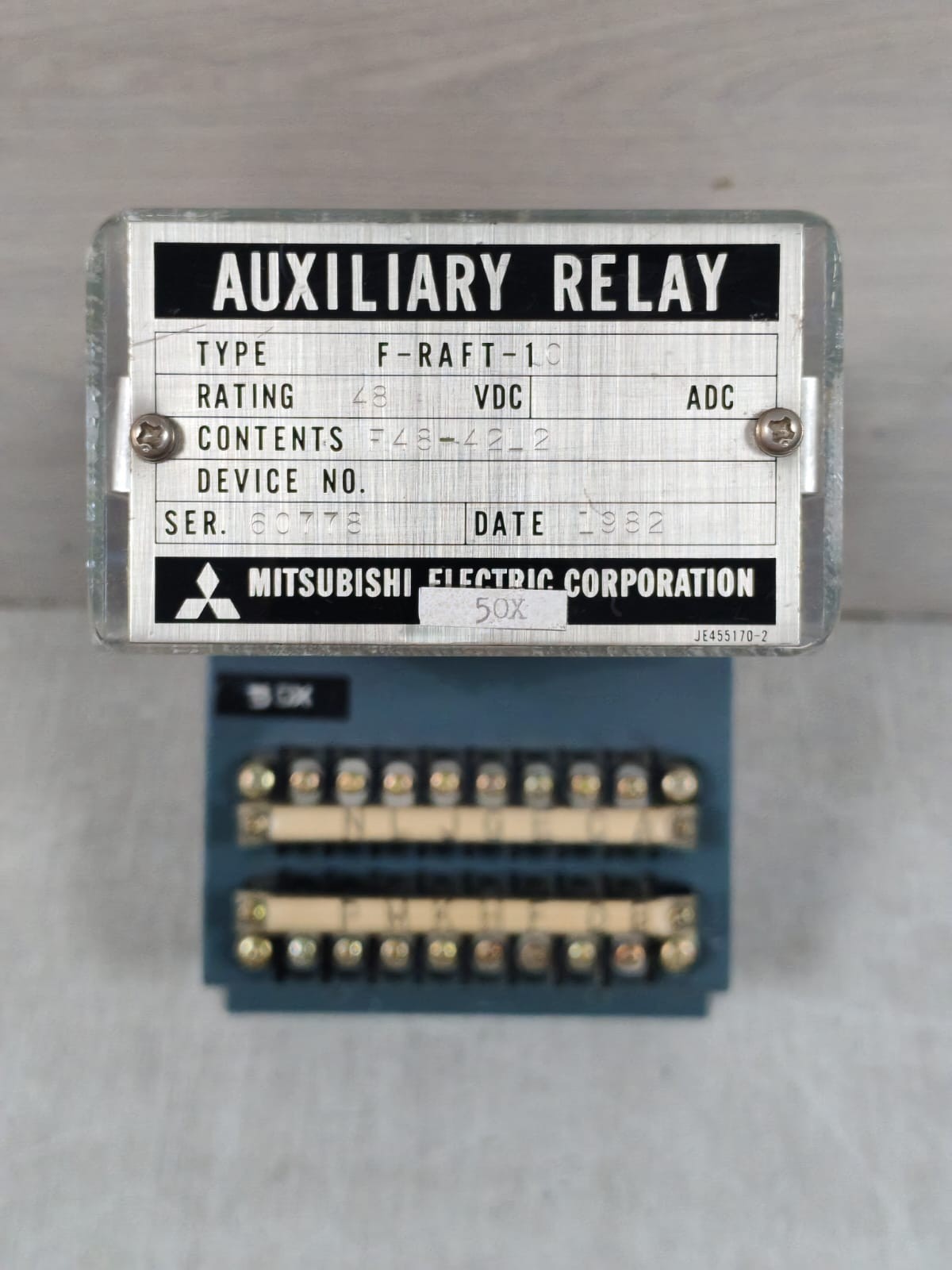 MITSUBISHI ELECTRIC F-RAFT-1C / F48-42L2 AUXILIARY RELAY 48VDC