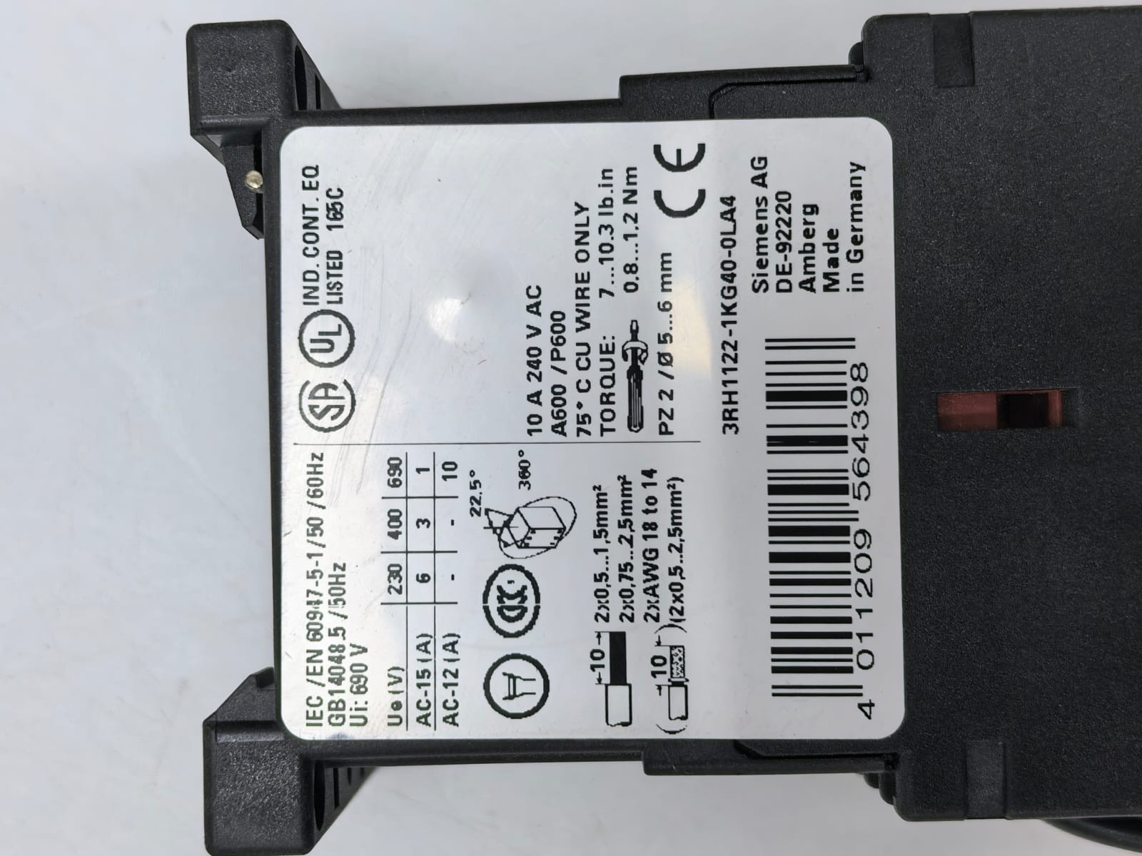 Siemens 3RH1122-1KG40-0LA4 SIEMENS 3RH1122-1KG40-0LA4 CONTACTOR RELAY 4