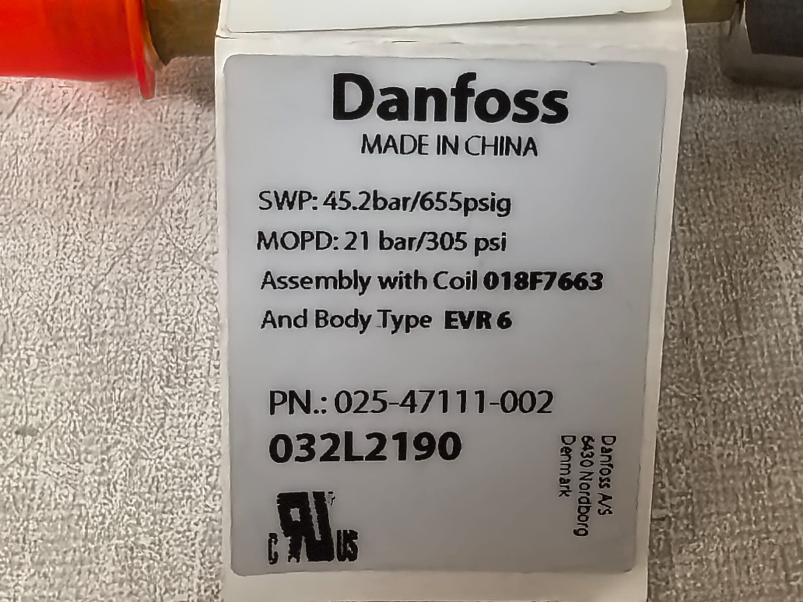Danfoss 025-47111-002 032L2190 DANFOSS 025-47111-002 032L2190 SOLENOID VALVE 3
