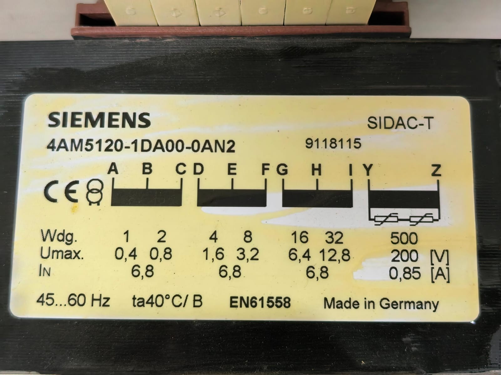 Siemens SIDAC-T 4AM5120-4DA00-0AN2 SIEMENS SIDAC-T 4AM5120-4DA00-0AN2 TRANSFORMER 3