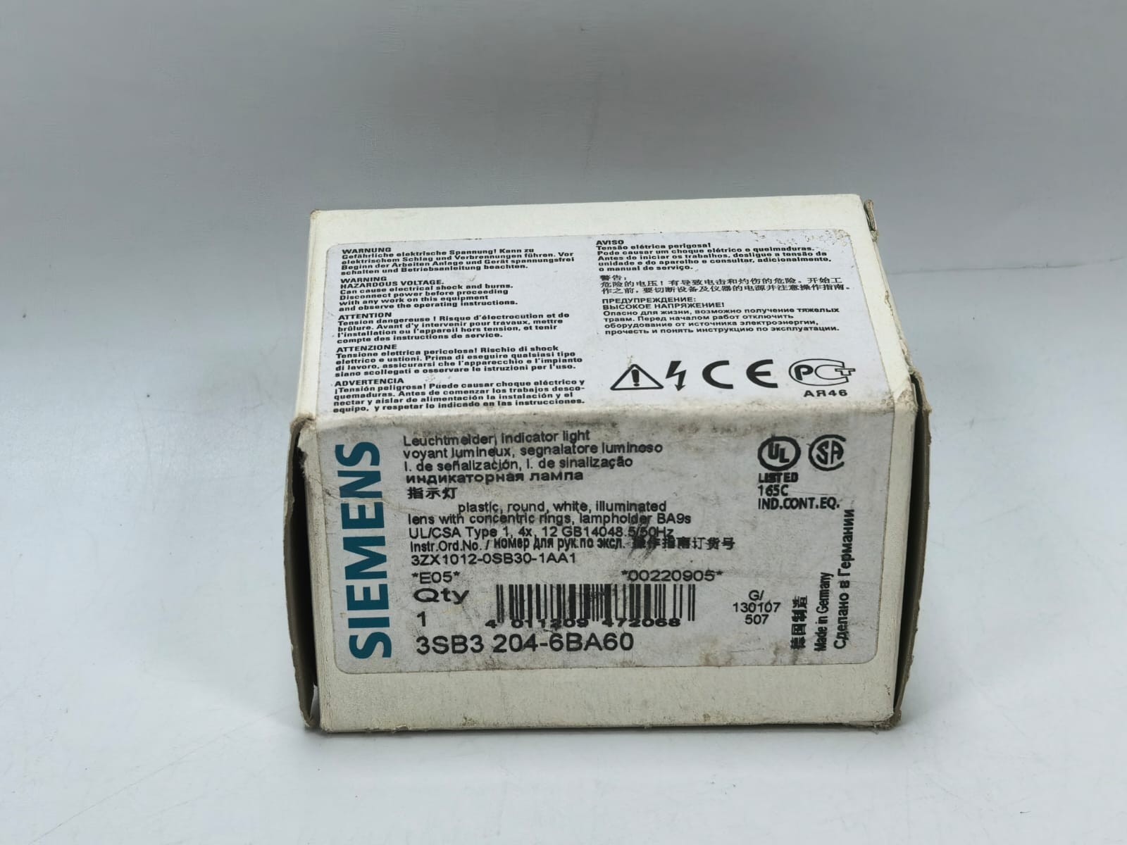 Siemens 3SB3 204-6BA60/ 3SB3400-1A SIEMENS 3SB3 204-6BA60/ 3SB3400-1A INDICATOR LIGHT 10