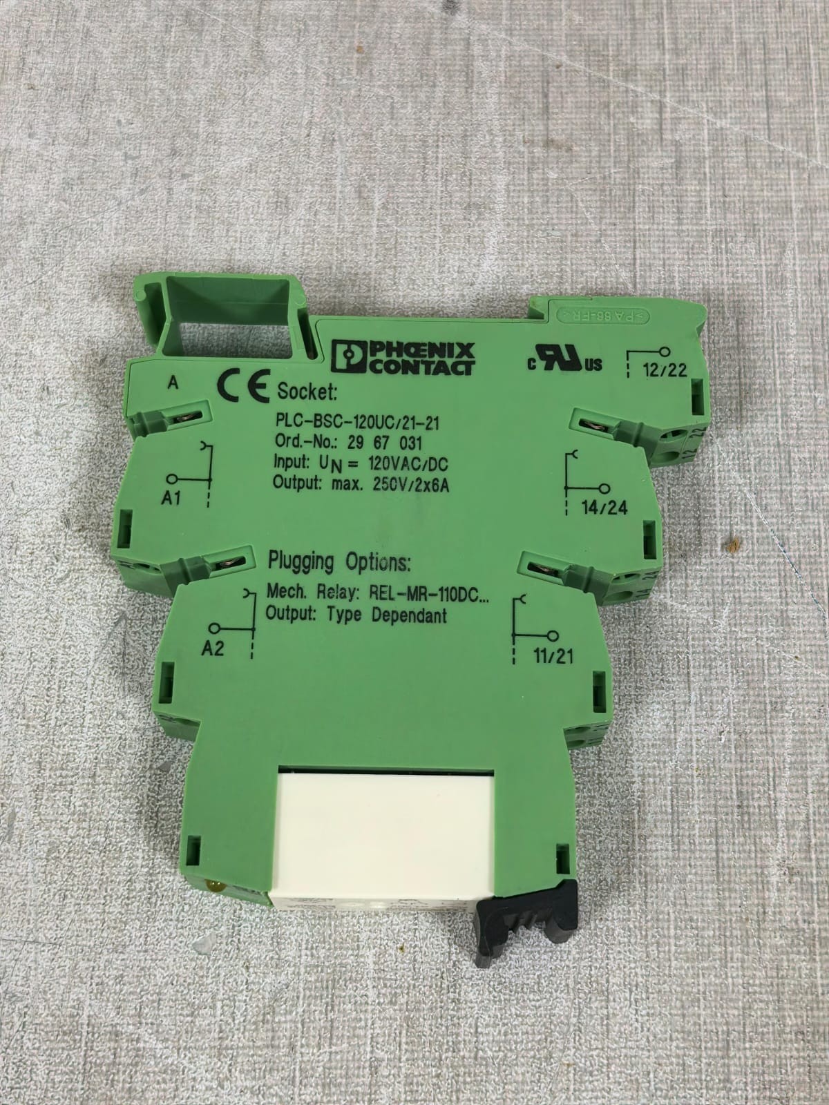 Phoenix Contact 2967031 PLC-BSC-120UC/21-21 PHOENIX CONTACTS 2967031 PLC-BSC-120UC/21-21 RELAY BASE 10