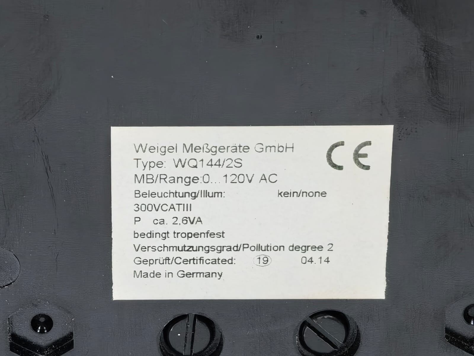 Siemens WQ144/2S SIEMENS WQ144/2S ANALOG PANEL METER 380KV/100V 3