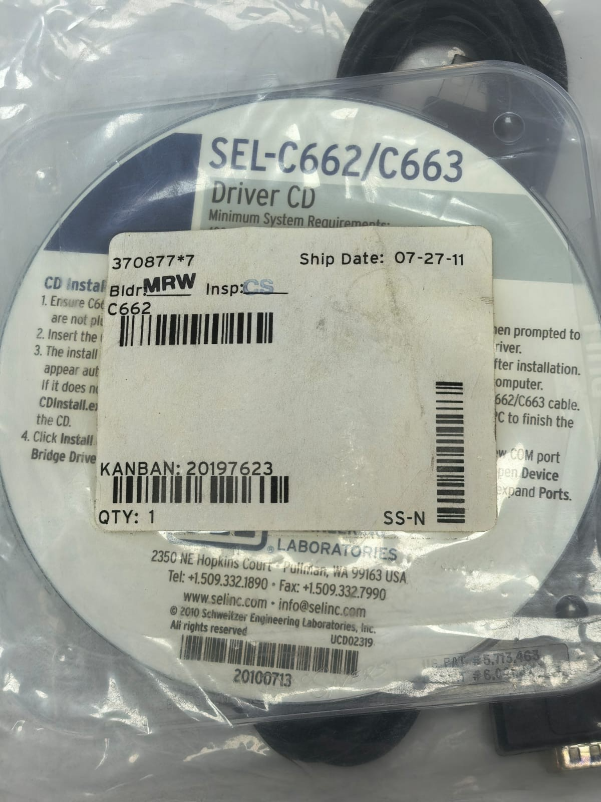 SEL C662 SEL C662 USB SERIAL CABLES 2