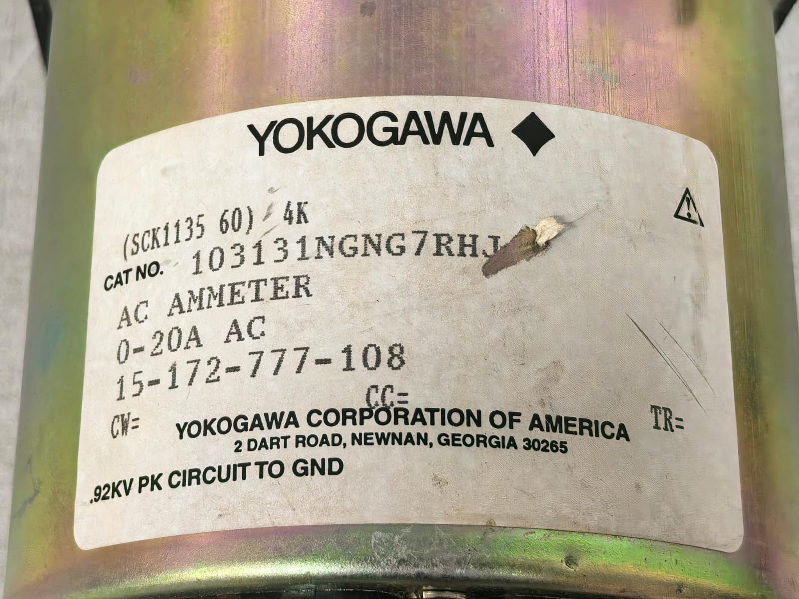 Siemens 103131NGNG7RHJ SIEMENS YOKOGAWA 103131NGNG7RHJ AC AMMETERS 0-20A 8