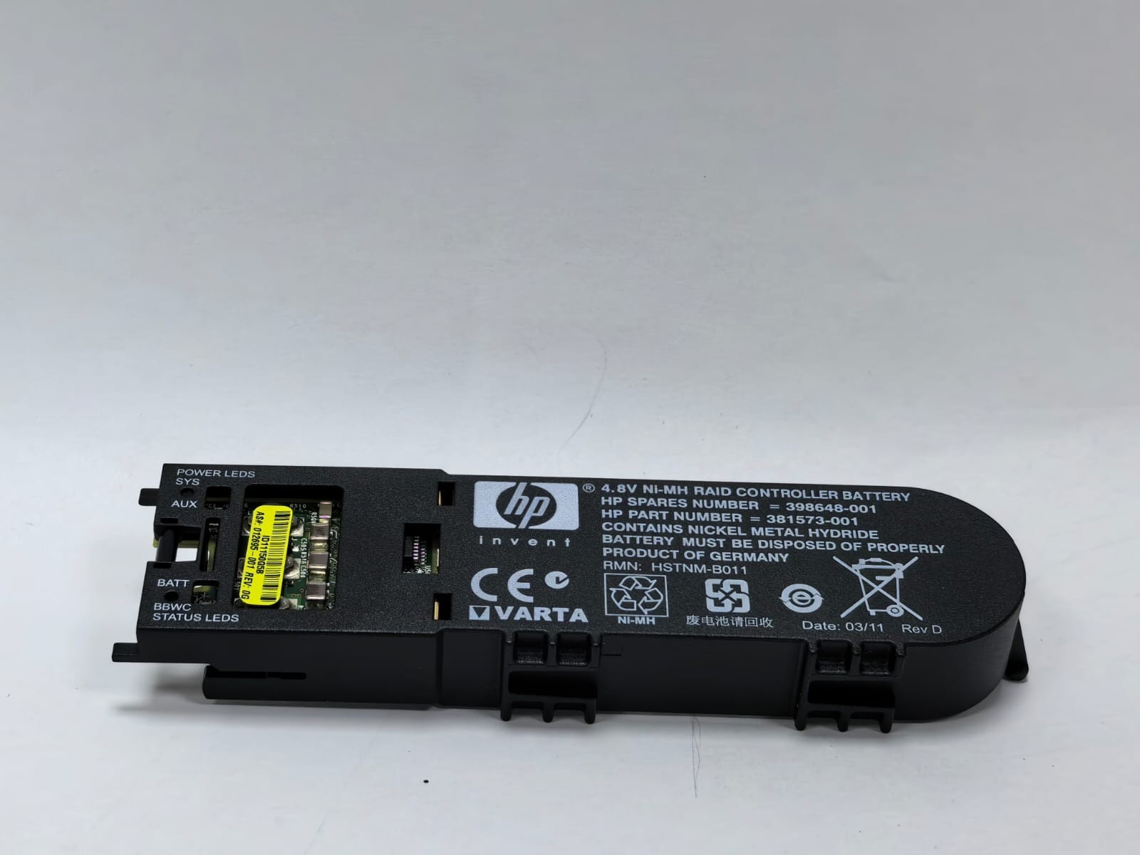 HP 398648-001 HP 398648-001 4.8V NI-MH RAID CONTROLLER BATTERY 5