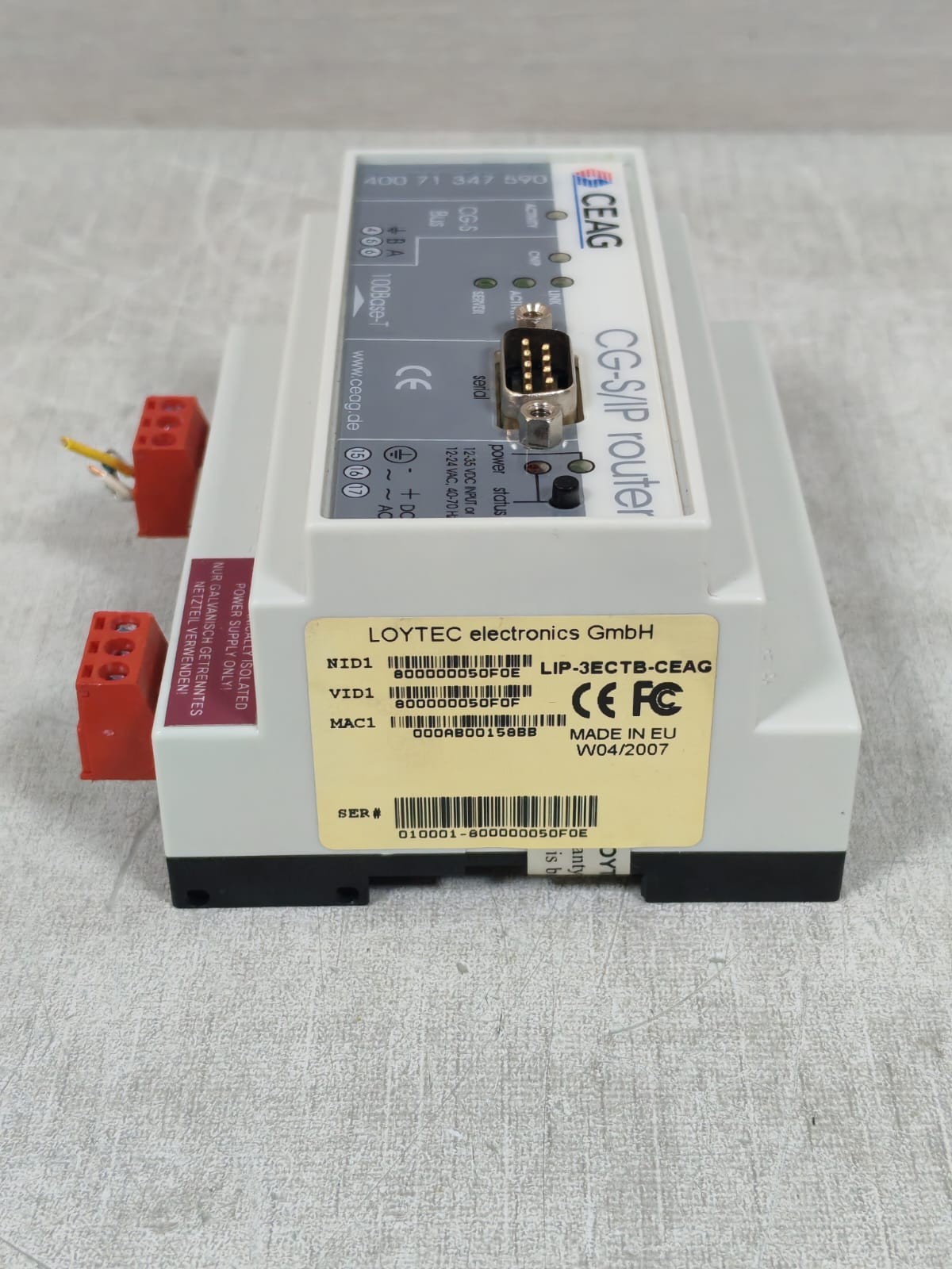 CEAG LIP-3ECTB-CEAG CEAG 40071347590 CG-S/IP ROUTER LIP-3ECTB-CEAG 10