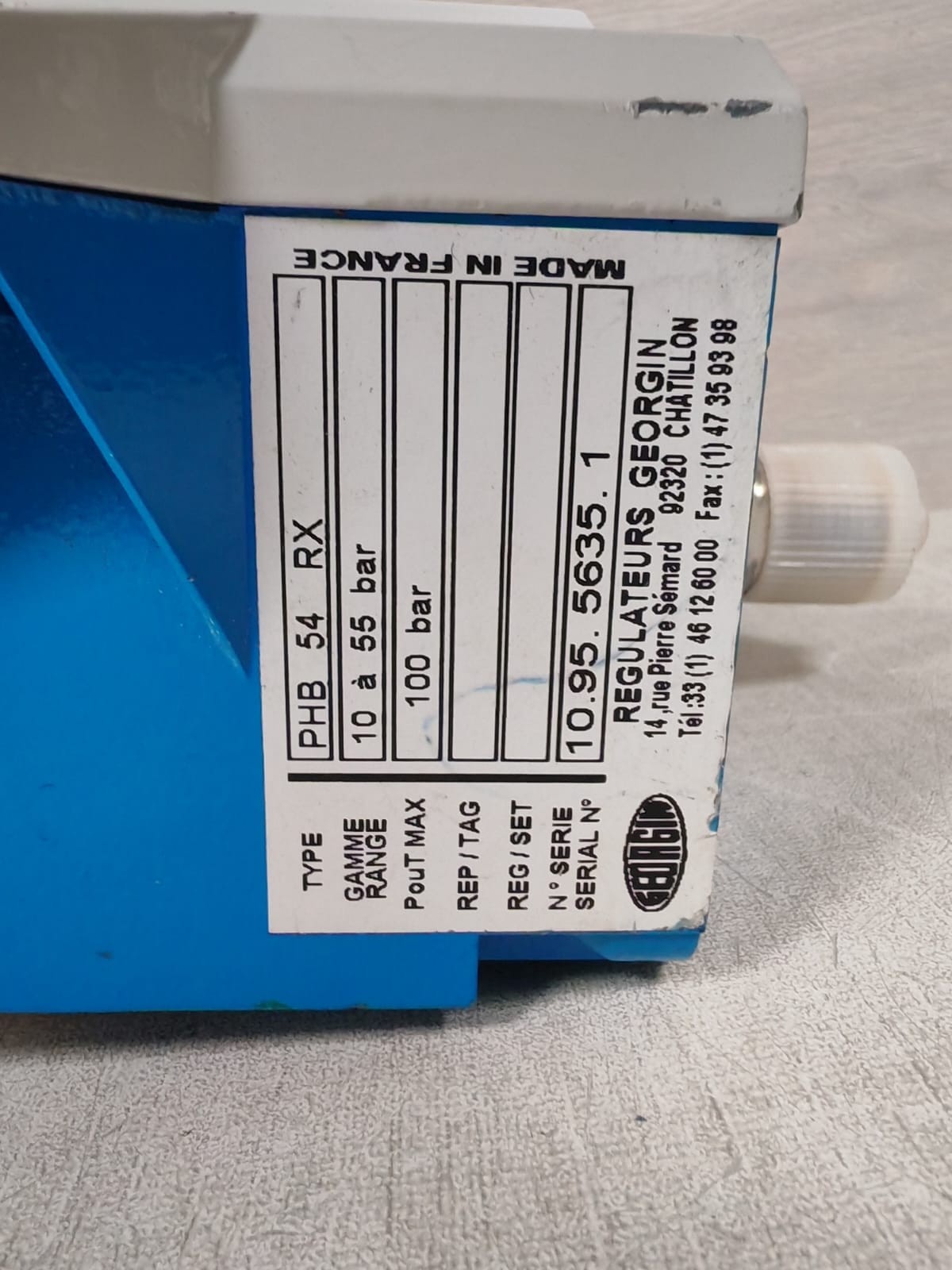 GEORGIN PHB 54 RX GEORGIN PHB 54 RX PRESSURE SWITCH 3