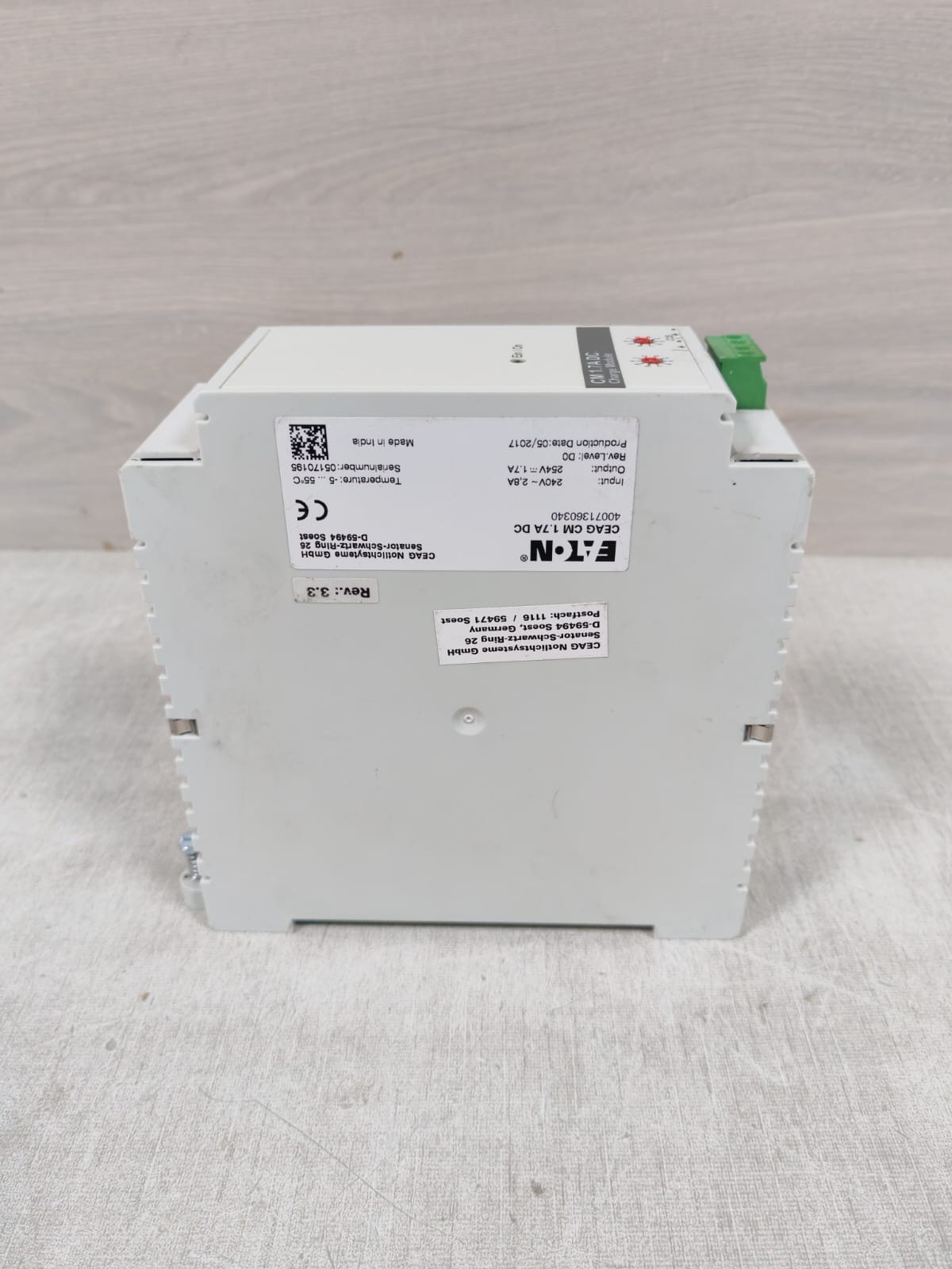 Eaton CM 1.7A 40071360340 EATON CEAG CM 1.7A 40071360340 DC CHARGE MODULE 240V 8
