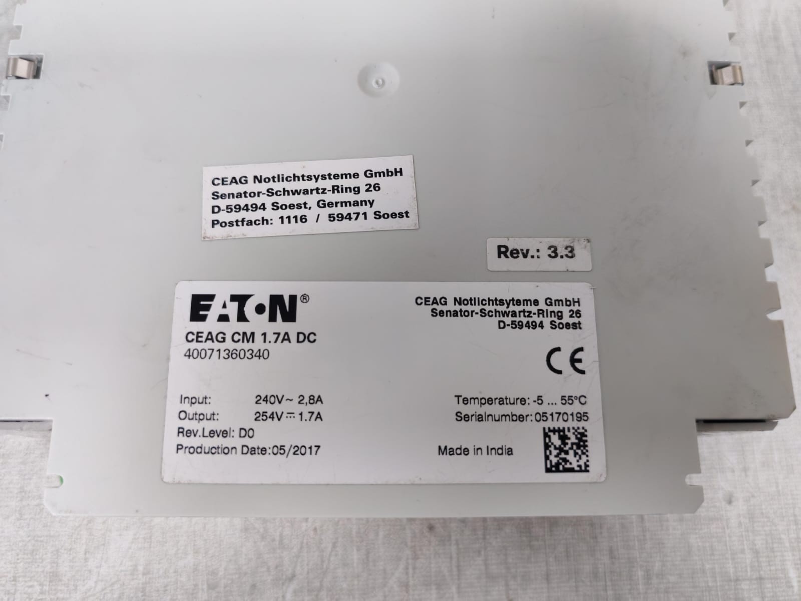 Eaton CM 1.7A 40071360340 EATON CEAG CM 1.7A 40071360340 DC CHARGE MODULE 240V 10