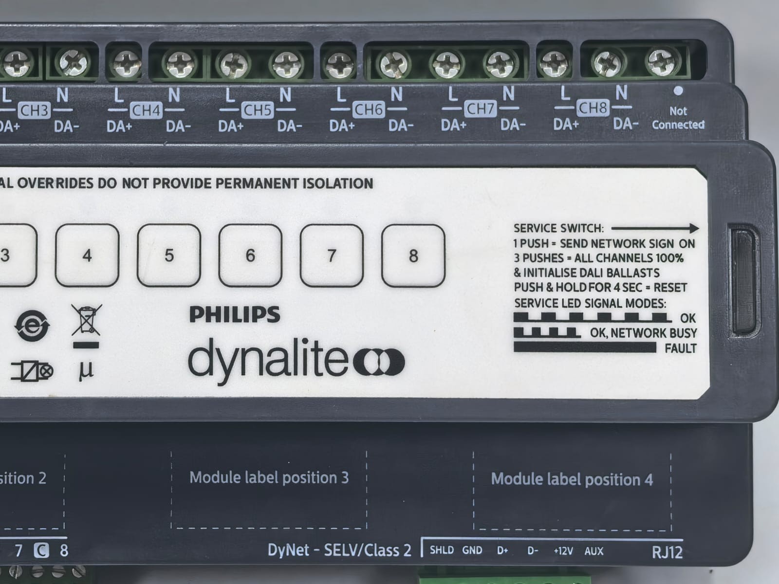 Philips DDMC802 PHILIPS DYNALITE DDMC802 MODULAR CONTROLLER FW.1.06 100-240V -50/60HZ,16A MAX 4