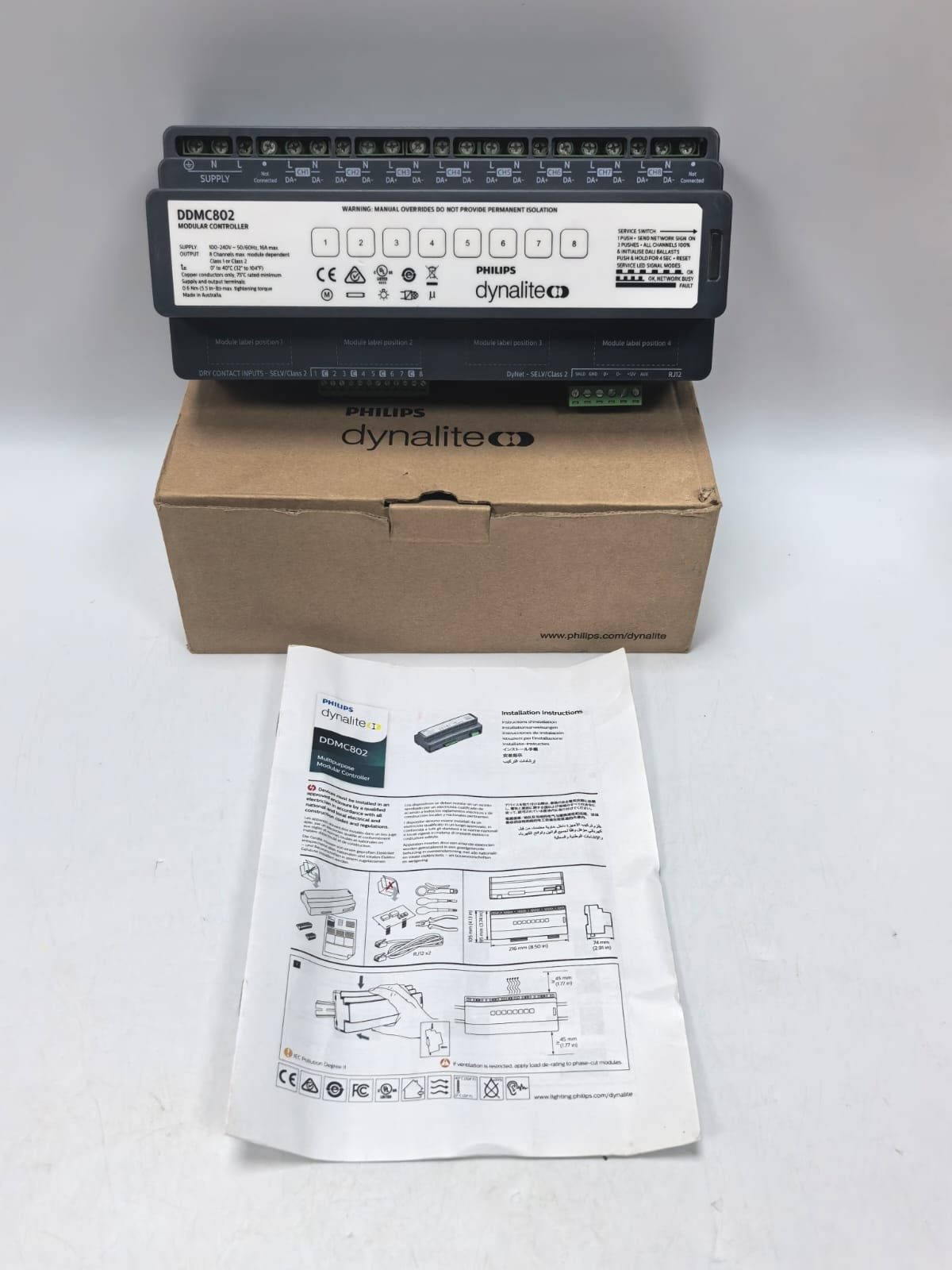 PHILIPS DYNALITE DDMC802 MODULAR CONTROLLER FW.1.06 100-240V -50/60HZ,16A MAX