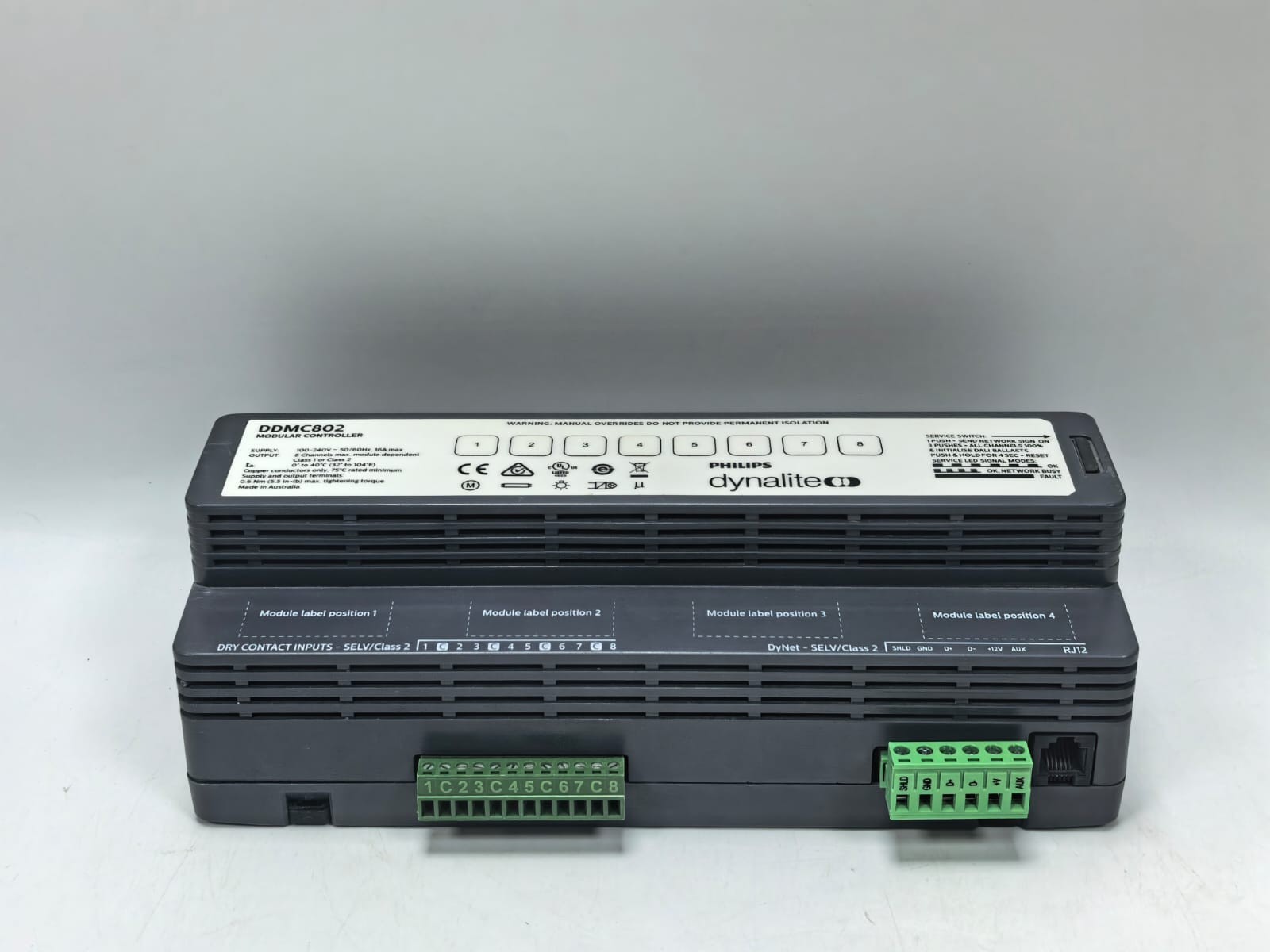 Philips PHILIPS DYNALITE DDMC802 PHILIPS DYNALITE DDMC802 MODULAR CONTROLLER FW.1.07 100-240V -50/60HZ,16A MAX 7