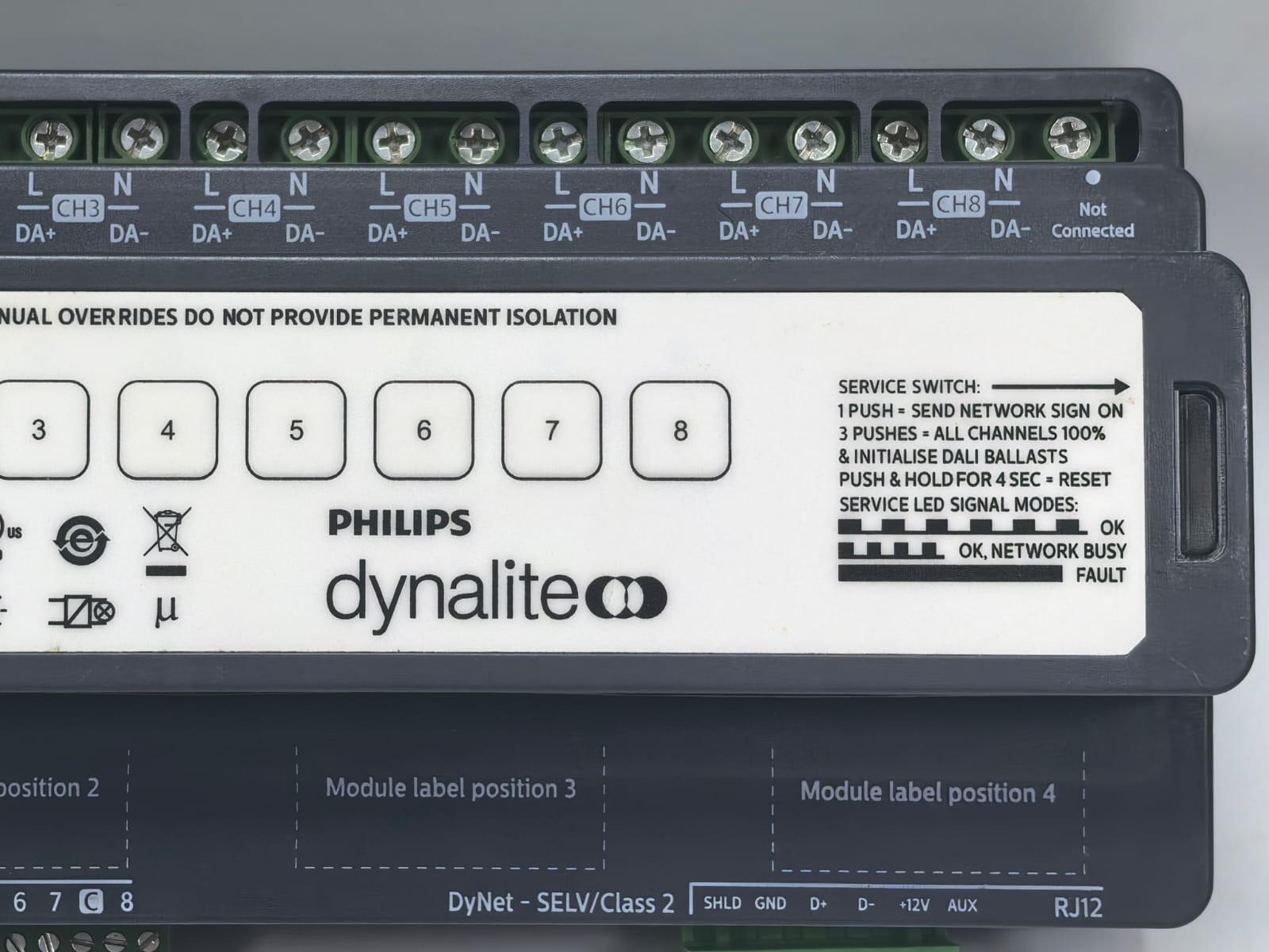 Philips PHILIPS DYNALITE DDMC802 PHILIPS DYNALITE DDMC802 MODULAR CONTROLLER FW.1.07 100-240V -50/60HZ,16A MAX 8