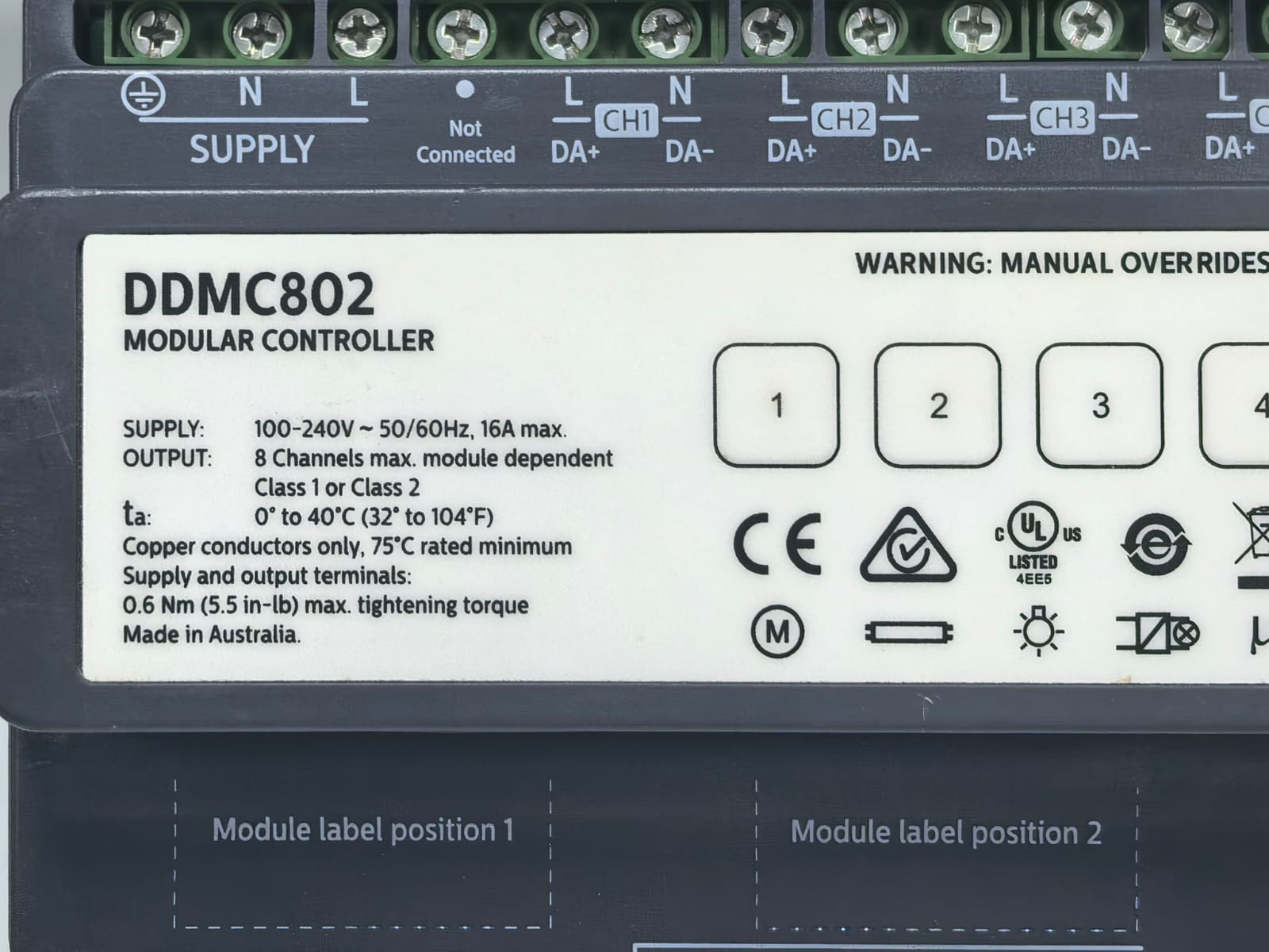 Philips PHILIPS DYNALITE DDMC802 PHILIPS DYNALITE DDMC802 MODULAR CONTROLLER FW.1.07 100-240V -50/60HZ,16A MAX 9