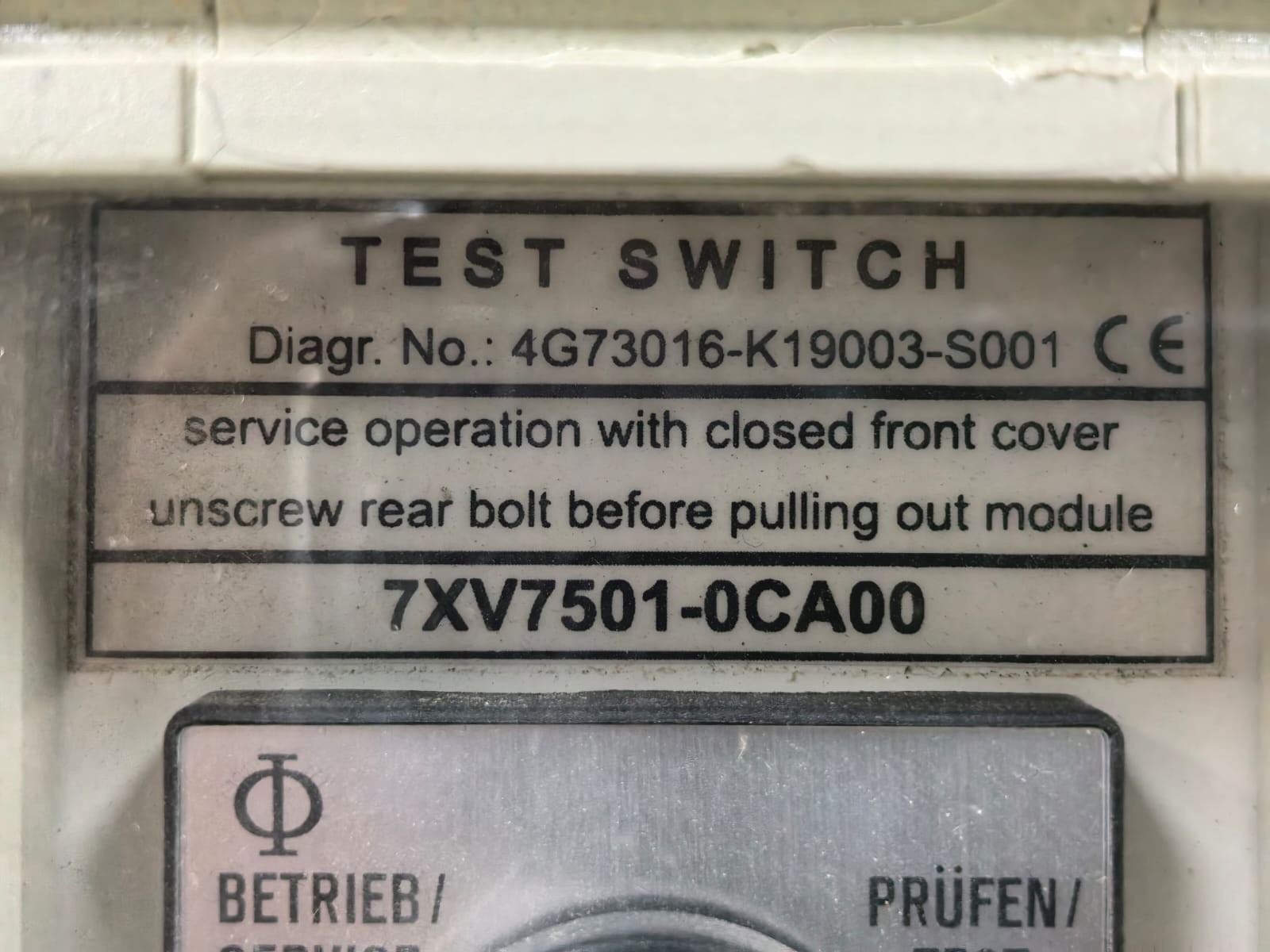 Siemens SIEMENS 7XV7501-0CA00 SIEMENS 7XV7501-0CA00 TEST SWITCH 2