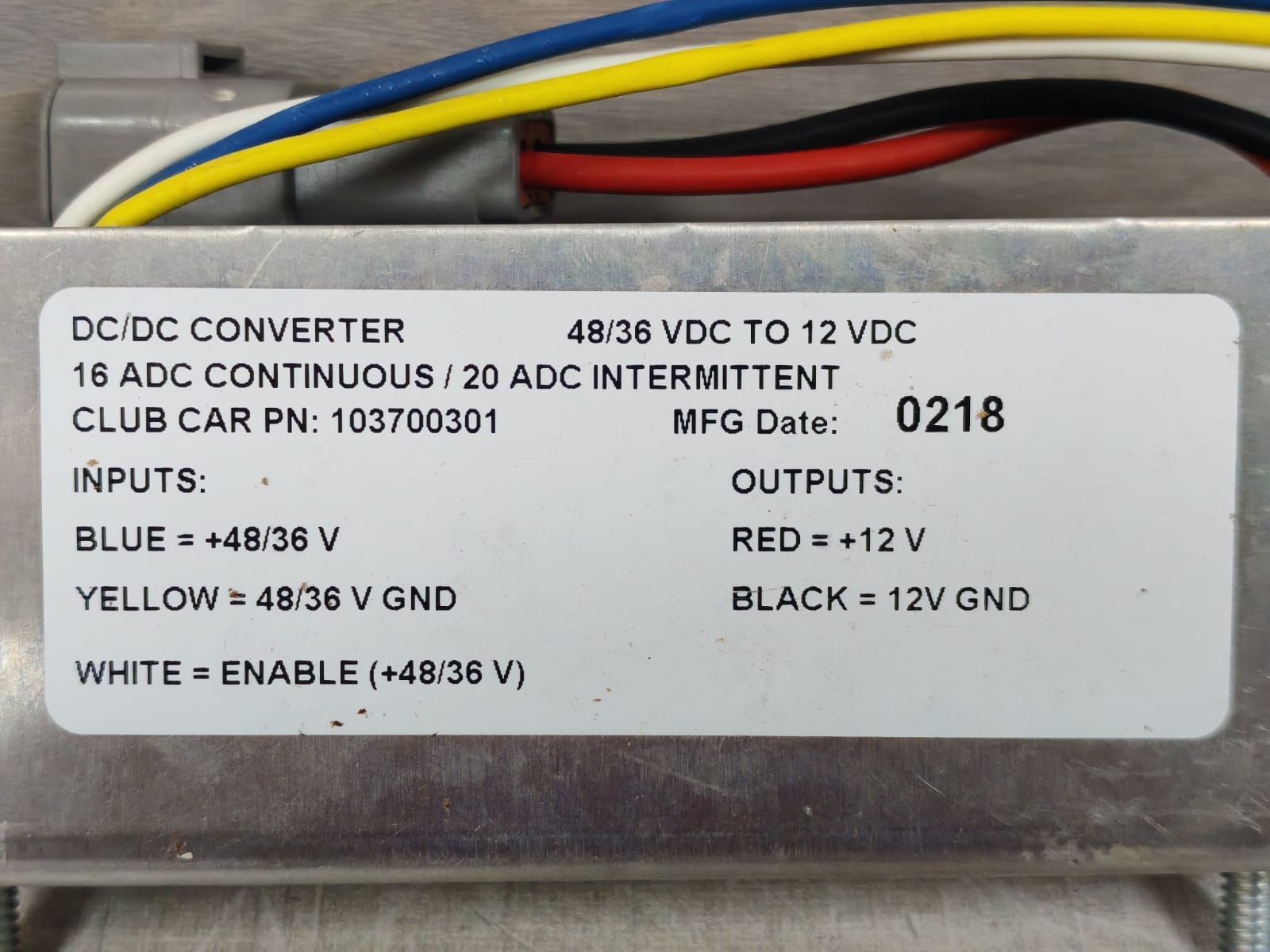 DC CONVERTER 10700301 DC CONVERTER 10700301 16 ADC CONTINUOUS / 20ADC INTERMITTENT 3