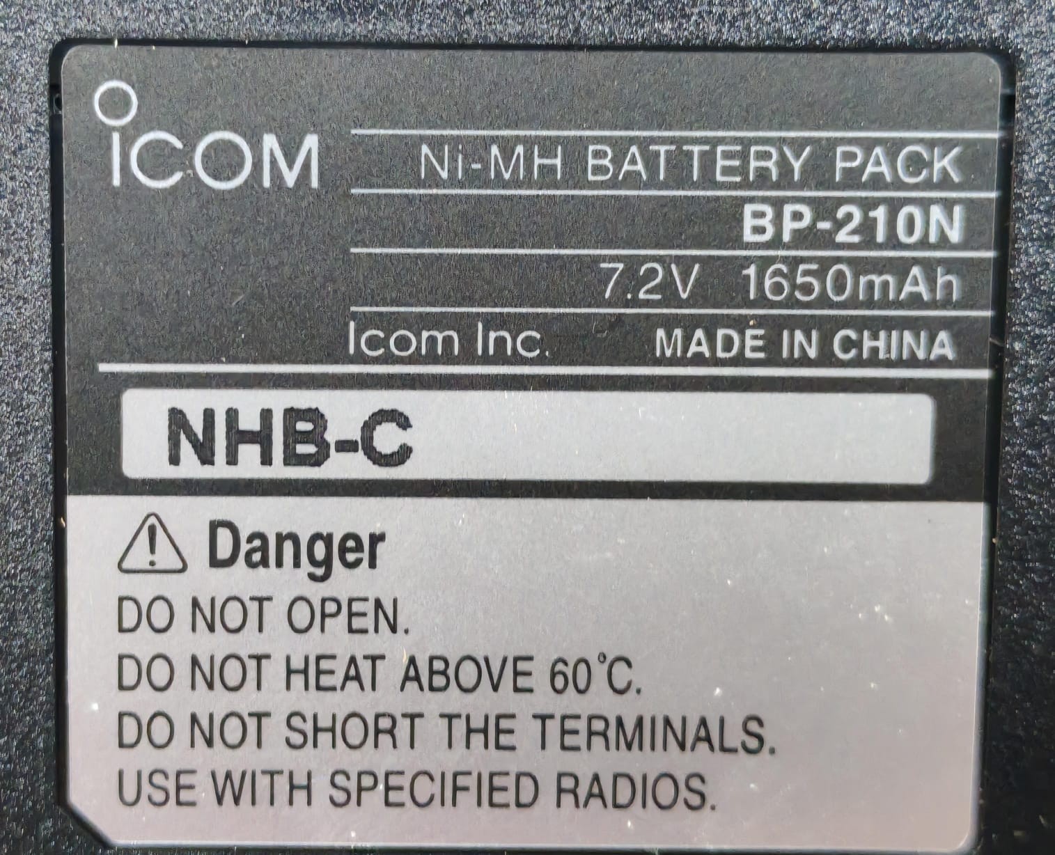 ICOM BP-210N ICOM BP-210N NI-MH BATTERY PACK 3