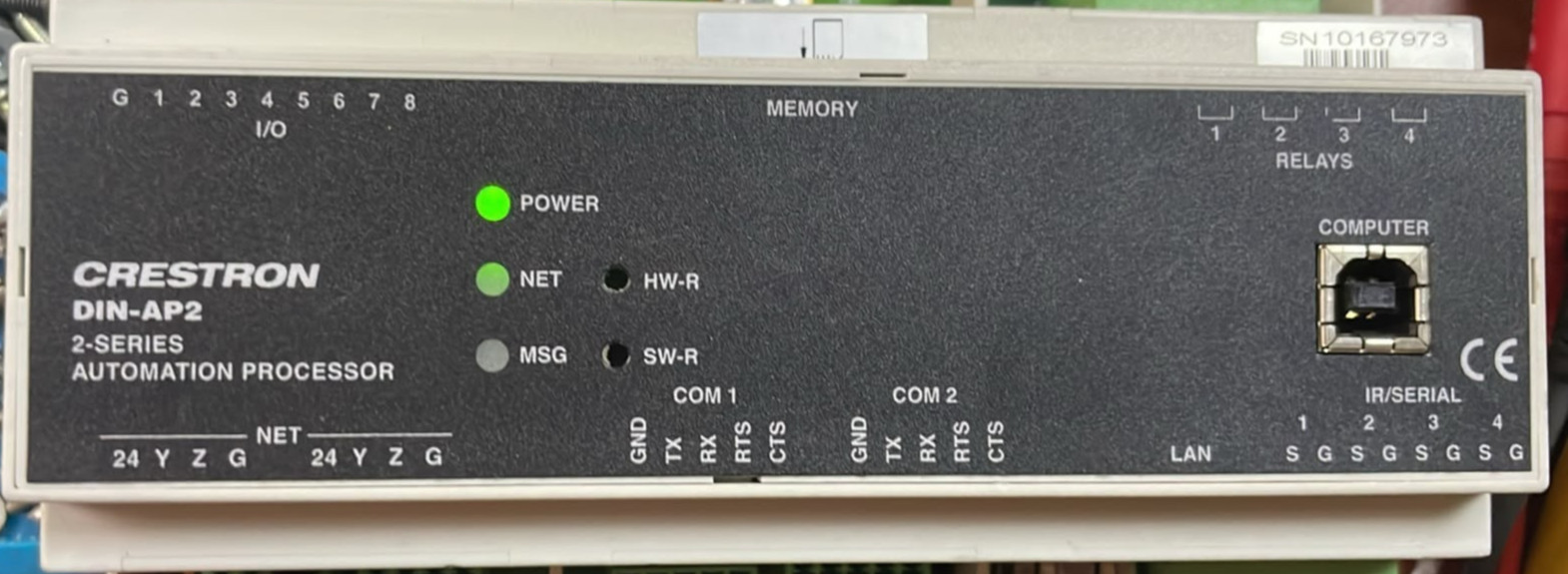 CRESTRON DIN-AP2 2-SERIES AUTOMATION PROCESSOR INPUT 24V DC,0.33A