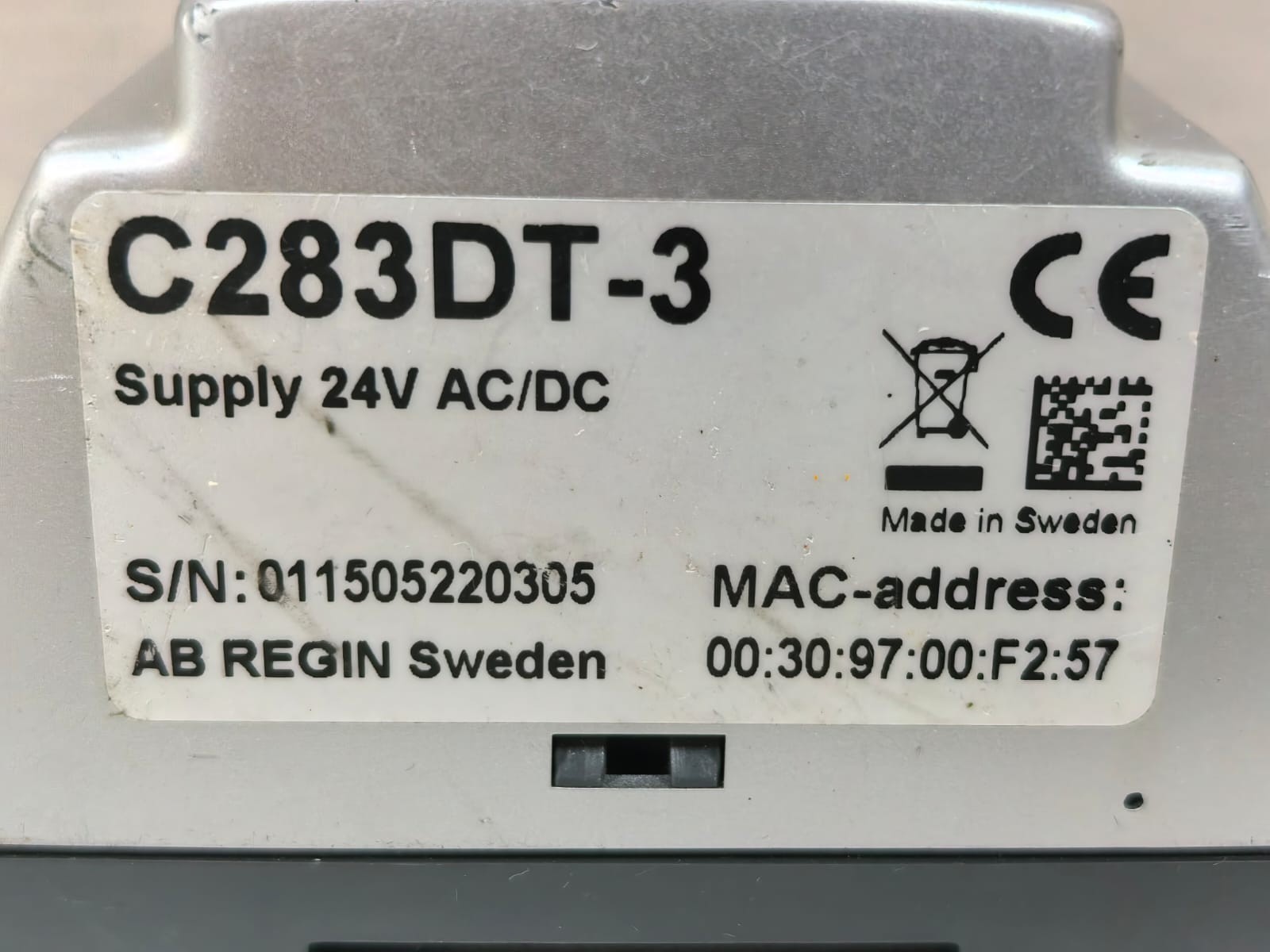 REGIN EXOCOMPACT C283DT-3 REGIN EXOCOMPACT C283DT-3 CONTROLLER 24VAC/DC 8