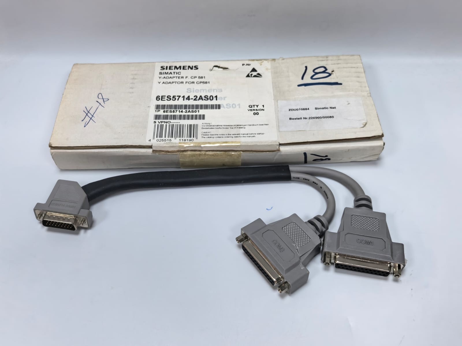 SIEMENS 6ES5714-2AS01 SIMATIC Y-ADAPTOR FOR CP581