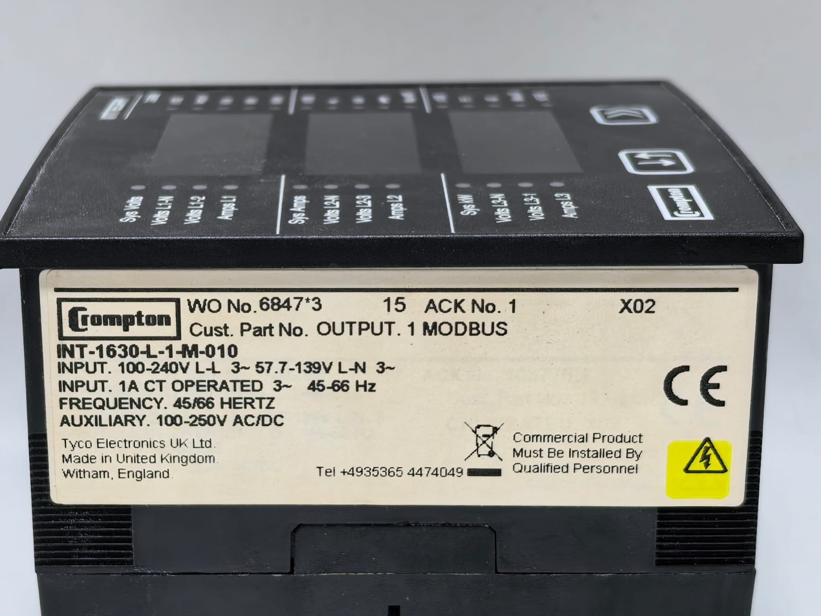 CROMPTON INT-1630-L-1-M-010 CROMPTON INT-1630-L-1-M-010 INTEGRA 1630 DIGITAL METERING SYSTEM 3