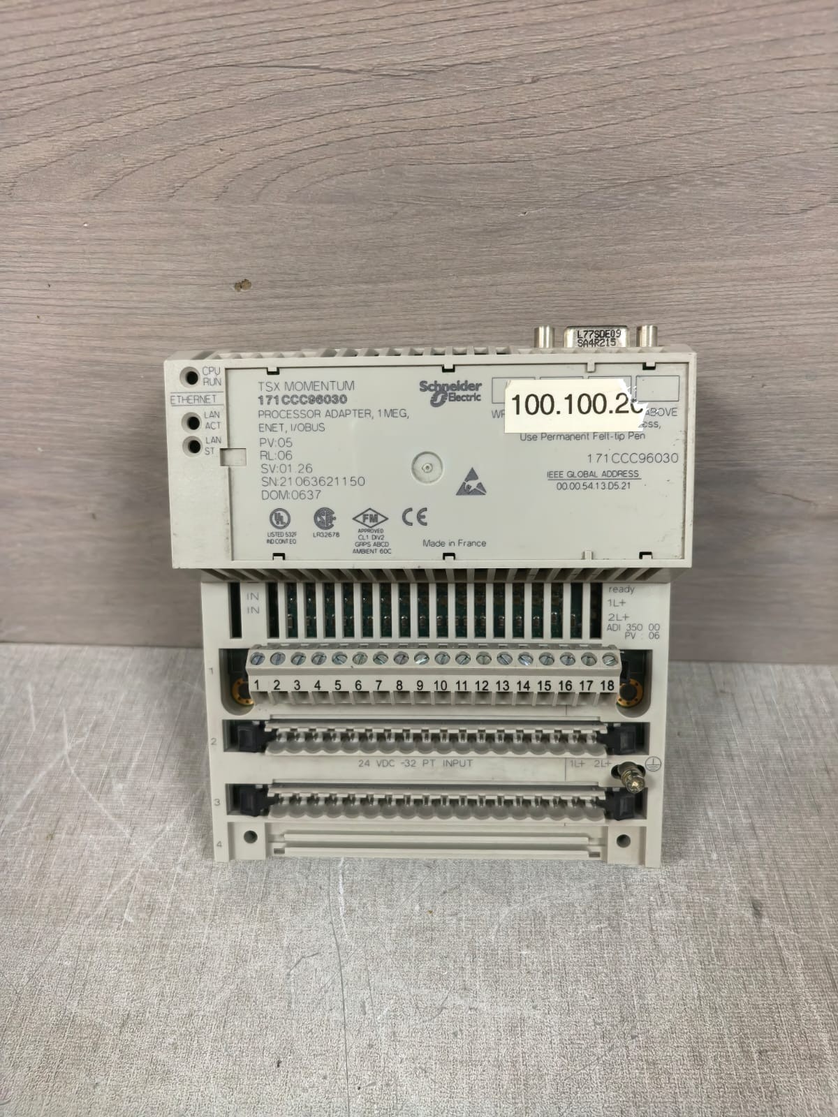 SCHENIDER ELECTRIC 171CCC96030 PROCESSOR ADAPTER WITH 170ADI35000 I/O BASE