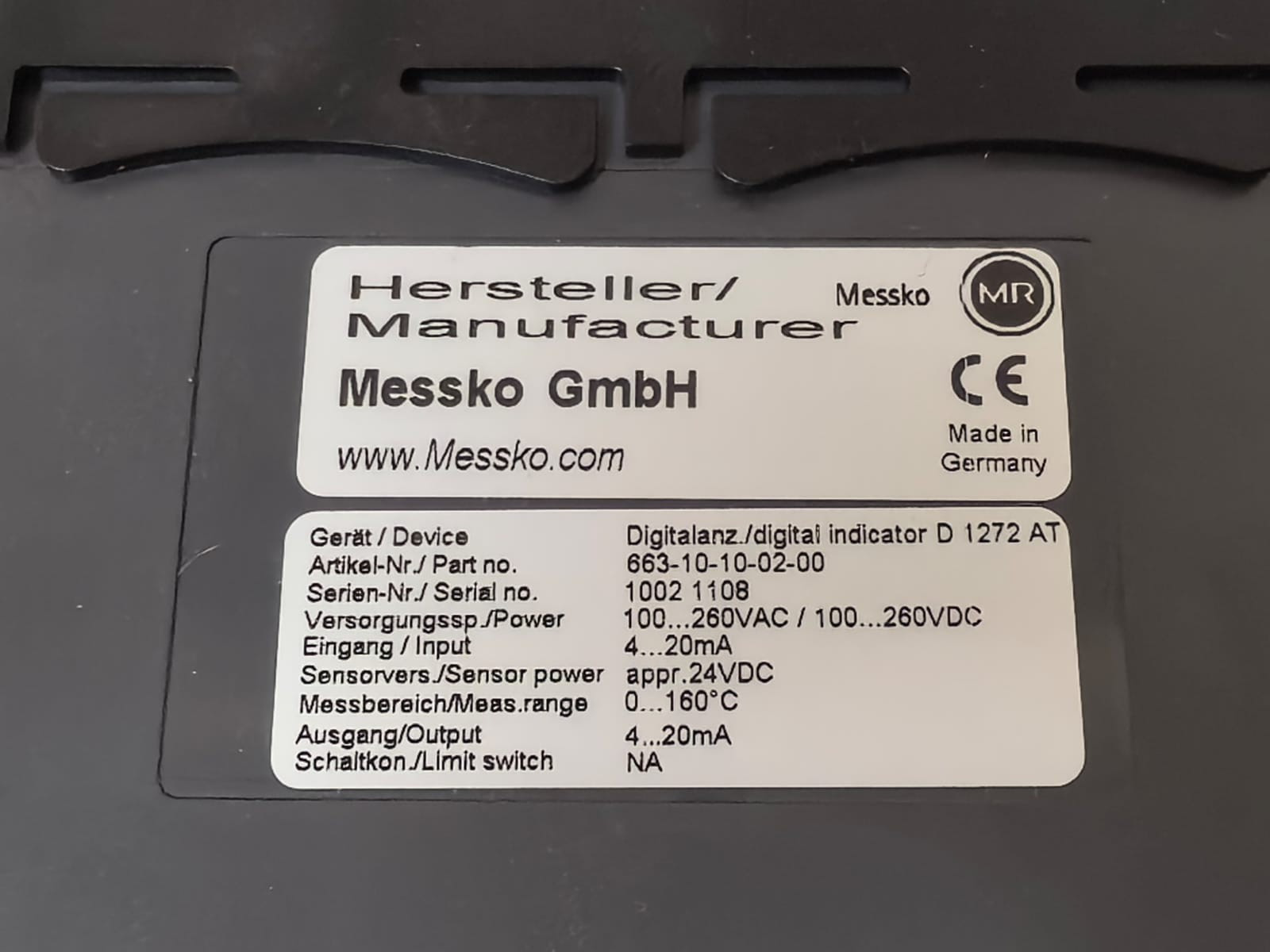 MESSKO 663-10-10-02-00 MESSKO 663-10-10-02-00 DIGITAL INDICATOR D 1272 AT 24VDC 9