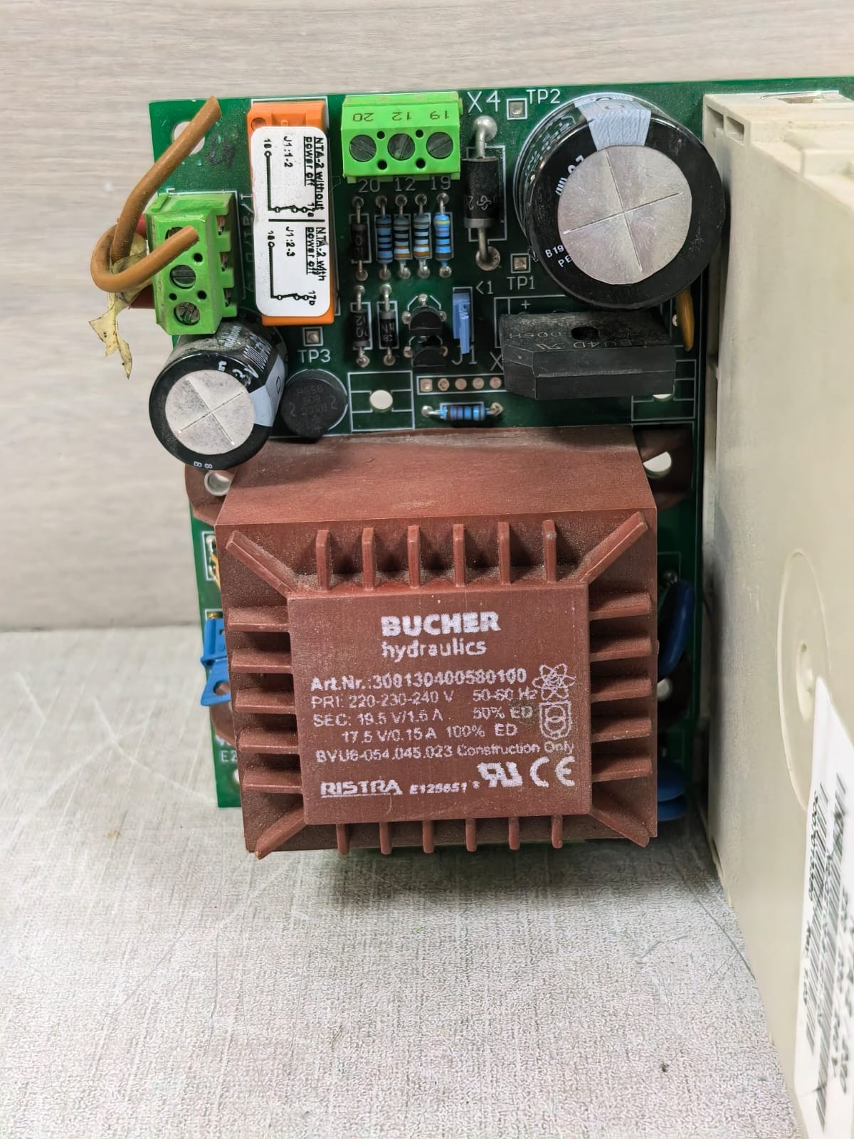 Delta LRV NTA‑2/230 BUCHER HYDRAULICS LRV DELTA CONTROLLER CARD & NTA‑2/230 POWER SUPPLY 9