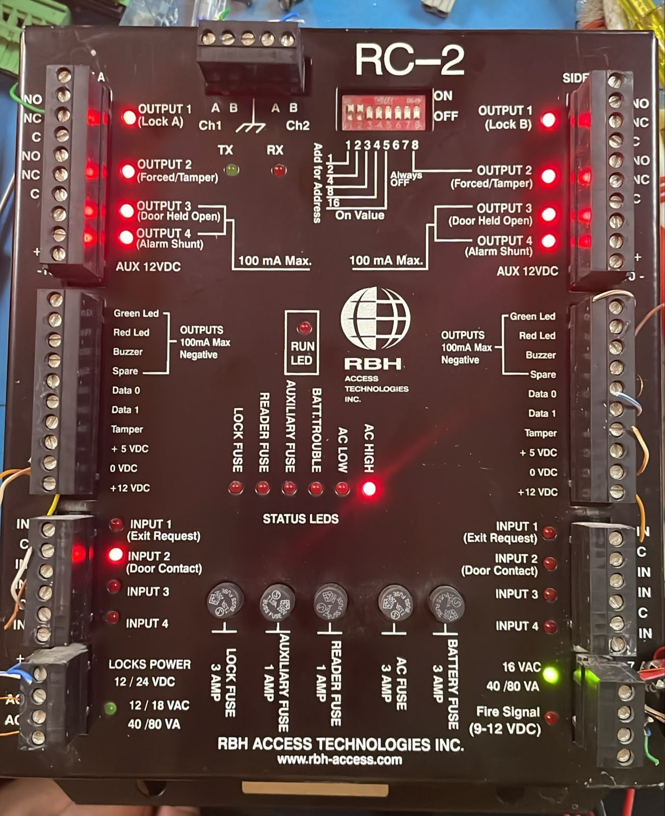 RBH ACCESS TECHNOLOGIES RC-2 READER CONTROLLER