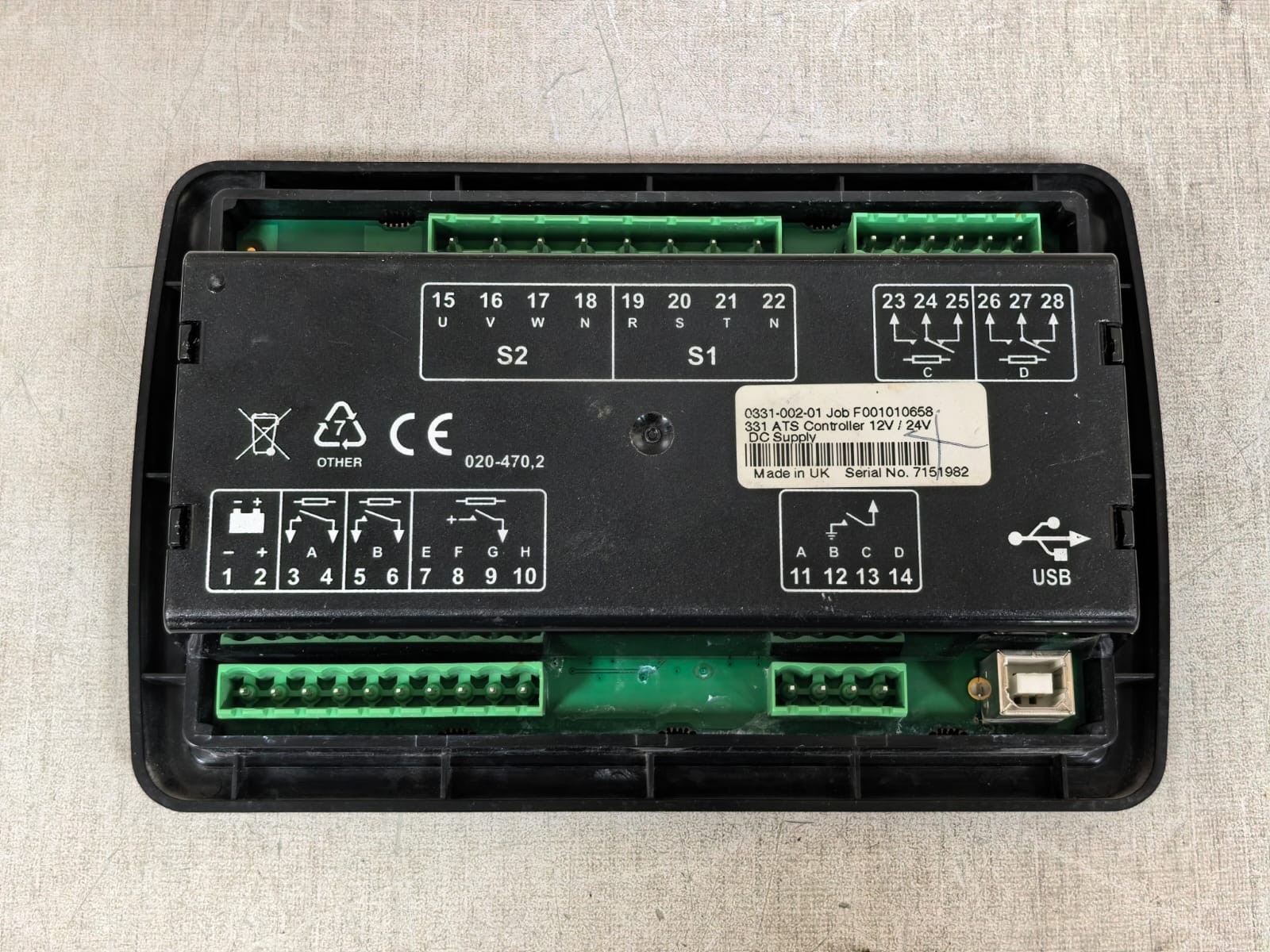 DSE JOB F001010658 DSE 0331-002-01 JOB F001010658 331 ATS CONTROLLER 12/24V 10