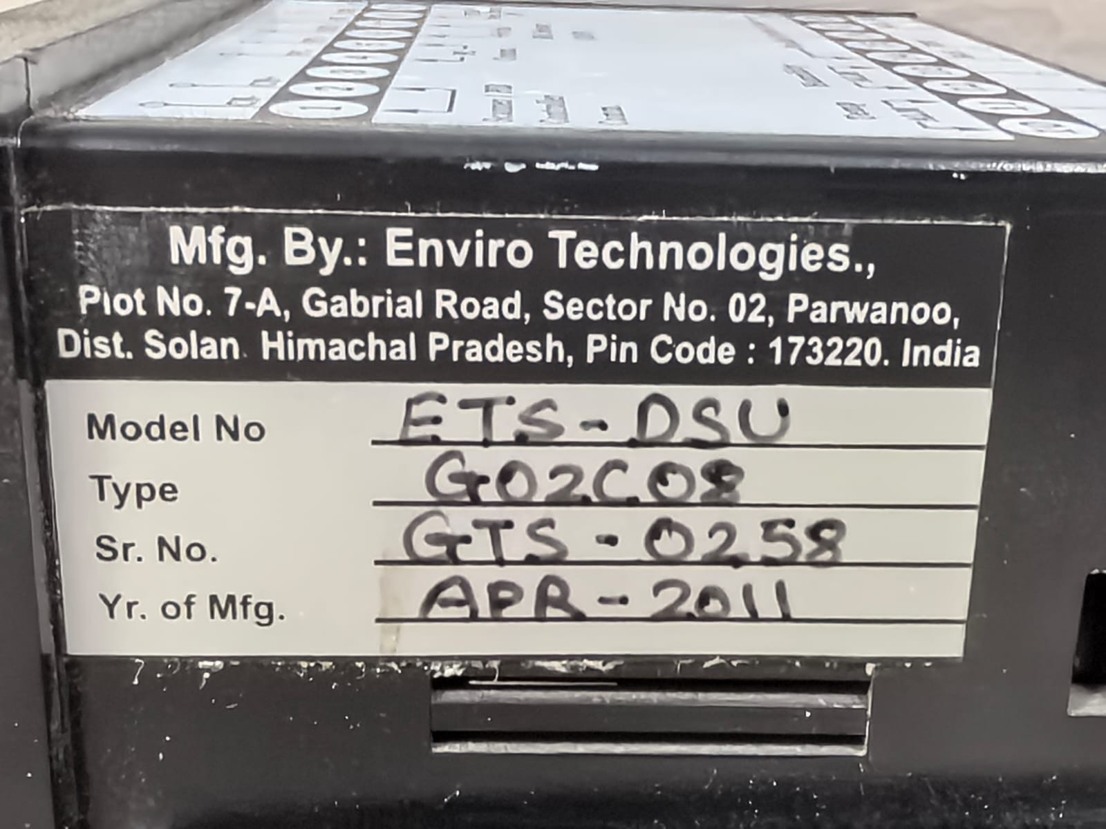 ENVIRO TECHNOLOGIES ETS-DSU G02C08 ENVIRO TECHNOLOGIES ETS-DSU G02C08 SCANNER 9