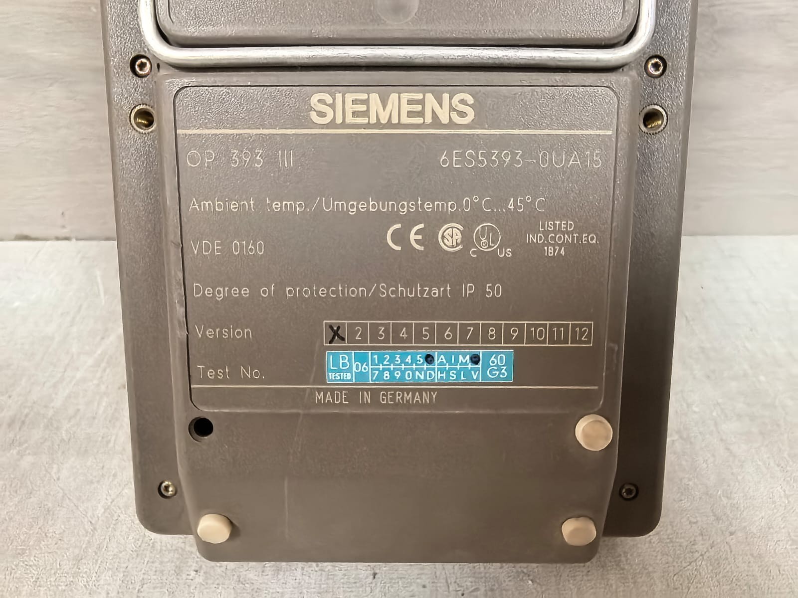 Siemens OP 393-III 6ES5393-0UA15 SIEMENS OP 393-III 6ES5393-0UA15 OPERATOR PANEL 6