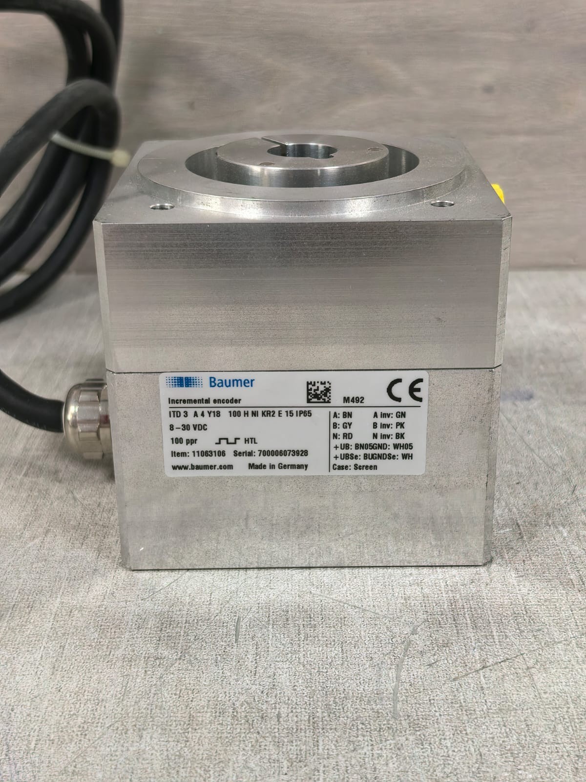 BAUMER ITD 3 A 4Y18 100H NI KR2 E 15 IP65 BAUMER ITD 3 A 4Y18 100H NI KR2 E 15 IP65 INCREMENTAL ENCODER 8-30VDC 4