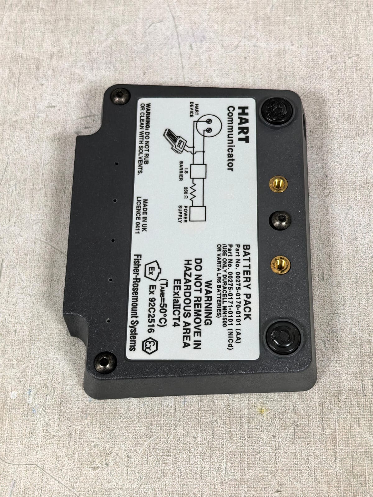Rosemount 00275-0170/0171-0101(AA) FISHER-ROSEMOUNT SYSTEMS 00275-0170/0171-0101(AA) HART COMMUNICATOR BATTERY PACK 7