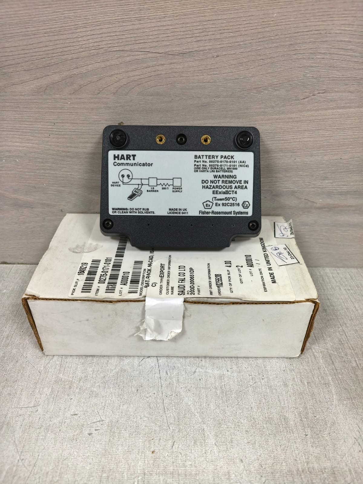 FISHER-ROSEMOUNT SYSTEMS 00275-0170/0171-0101(AA) HART COMMUNICATOR BATTERY PACK